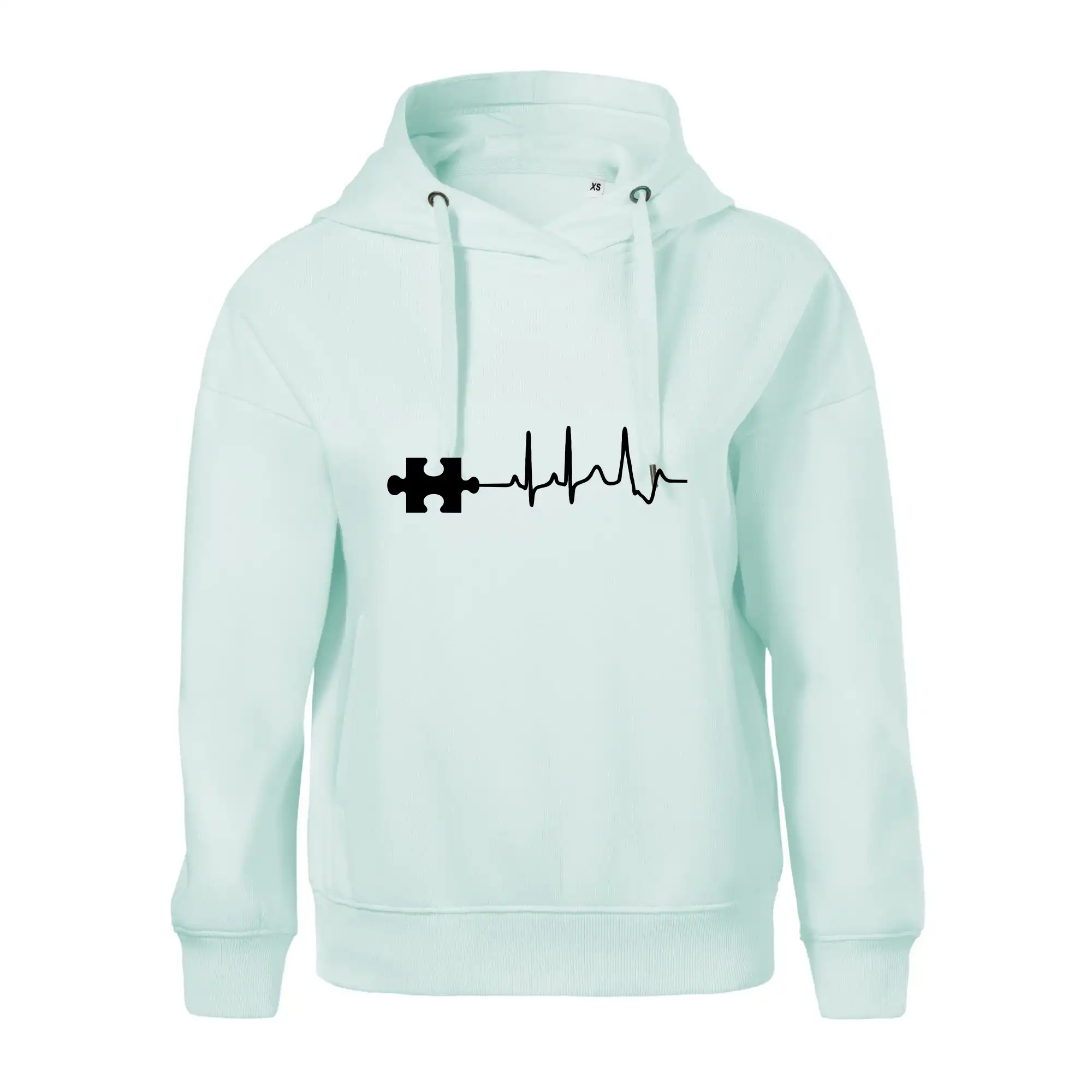Tričká pre zamilovaných - EKG puzzle rozpojené - Oversized mikina dámská Moon - kratšia + širšia