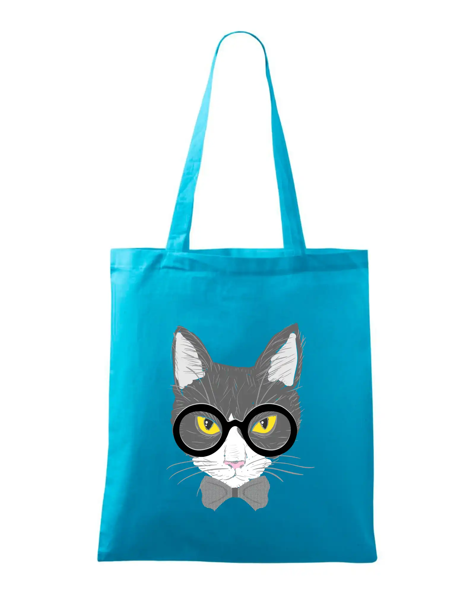 Vtipná tričká s mačkou - Hipster Mikeš - Taška bavlnená