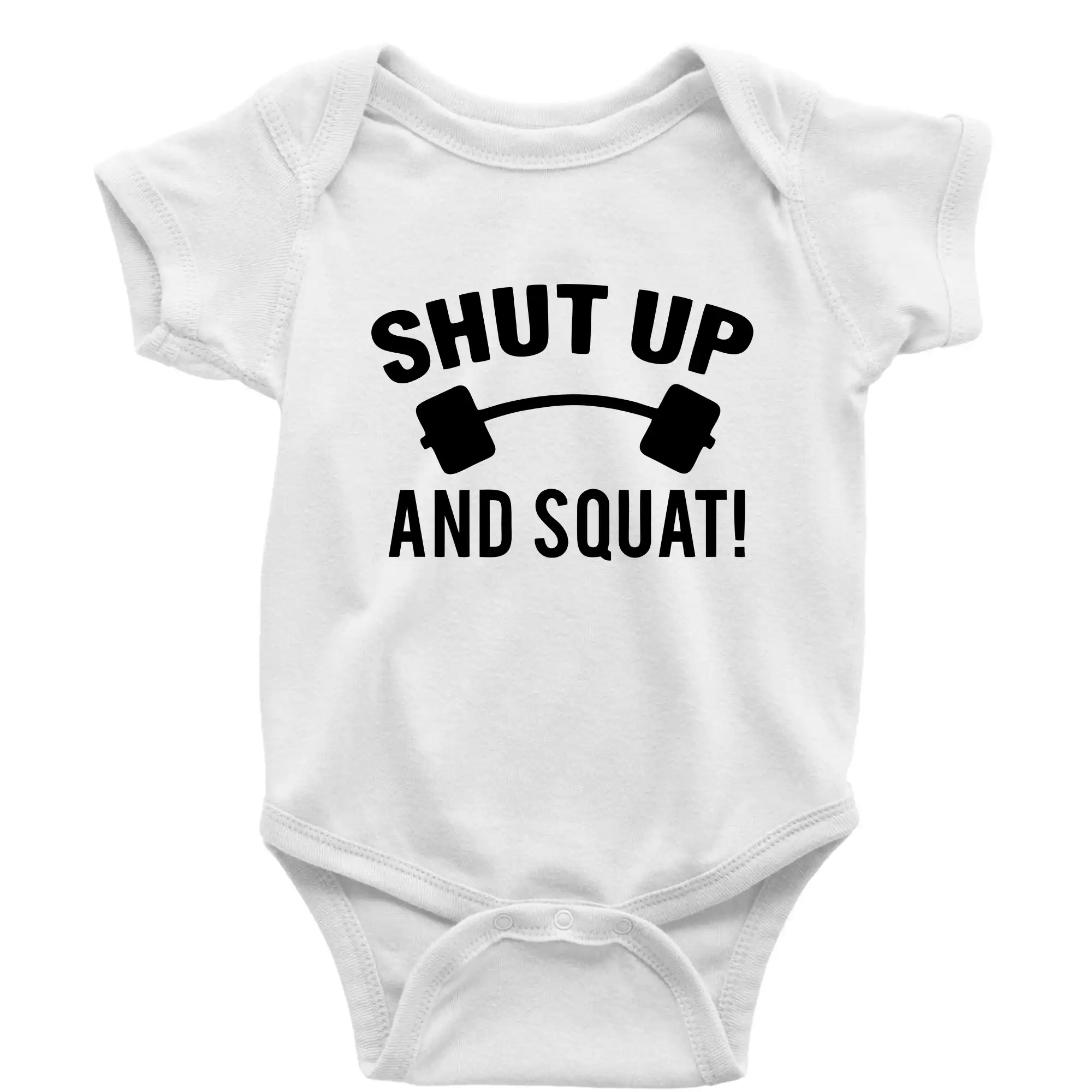 Posilňovani - Shut up and squat - Body dojčenské s krátkym rukávom