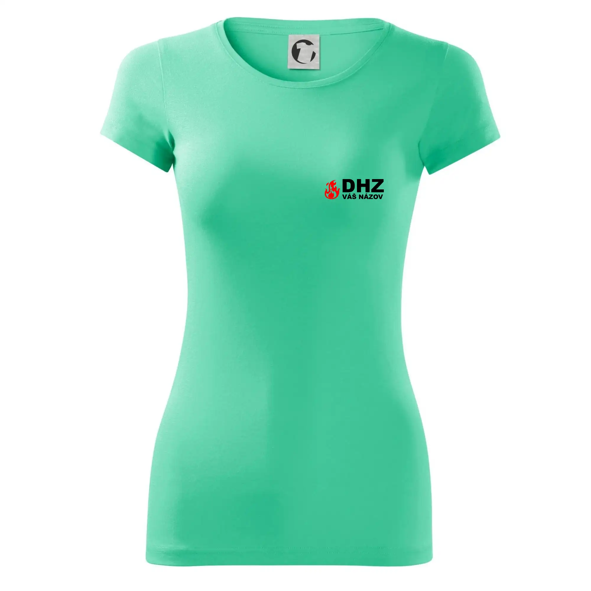 Originálne tričká pre hasičov - DHZ (oheň, názov sboru - vlastný nápis) - Dámske tričko Glance - Priliehavejší strih