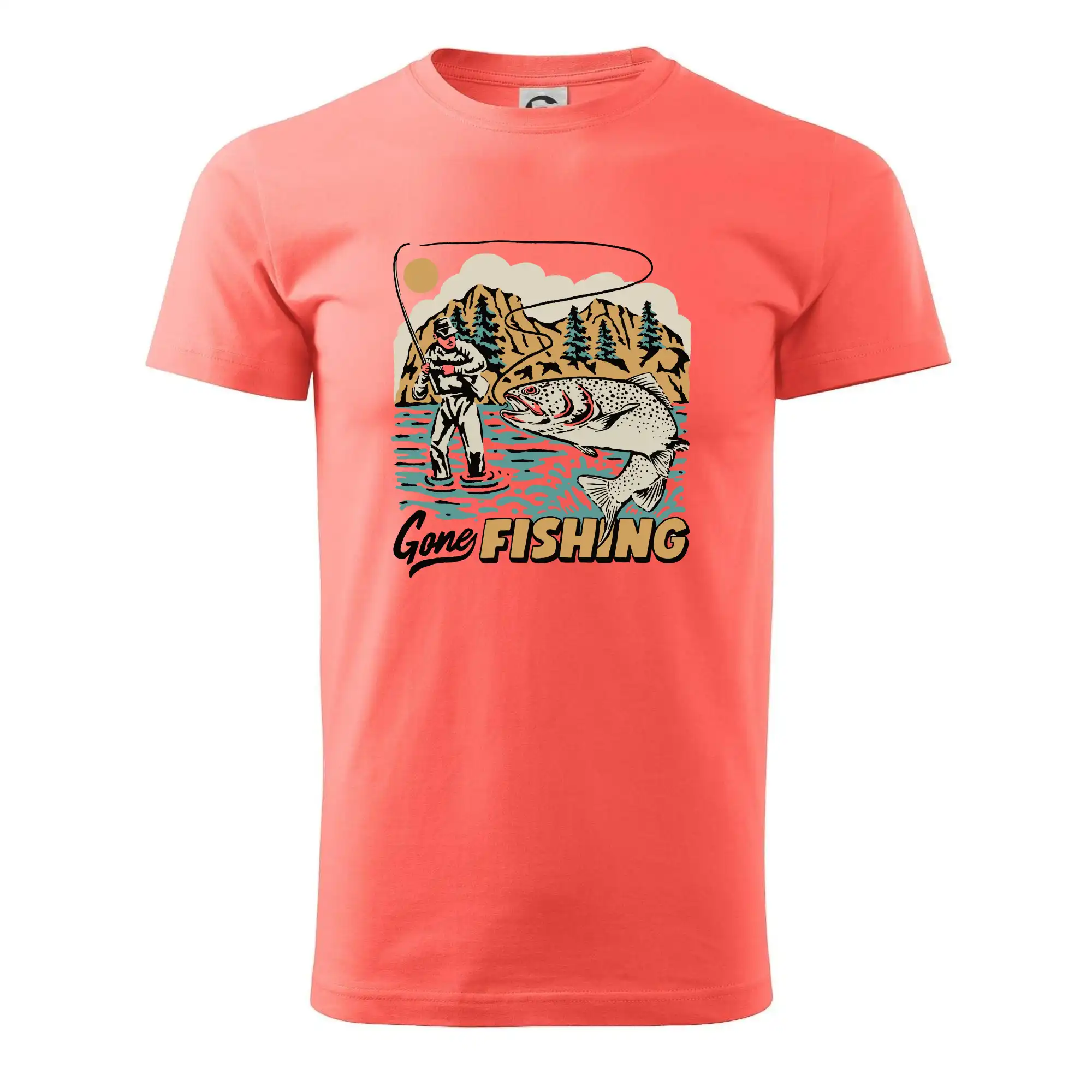 Tričká pre rybárov s potlačou - Gone Fishing - Pánske tričko nižšej gramáže