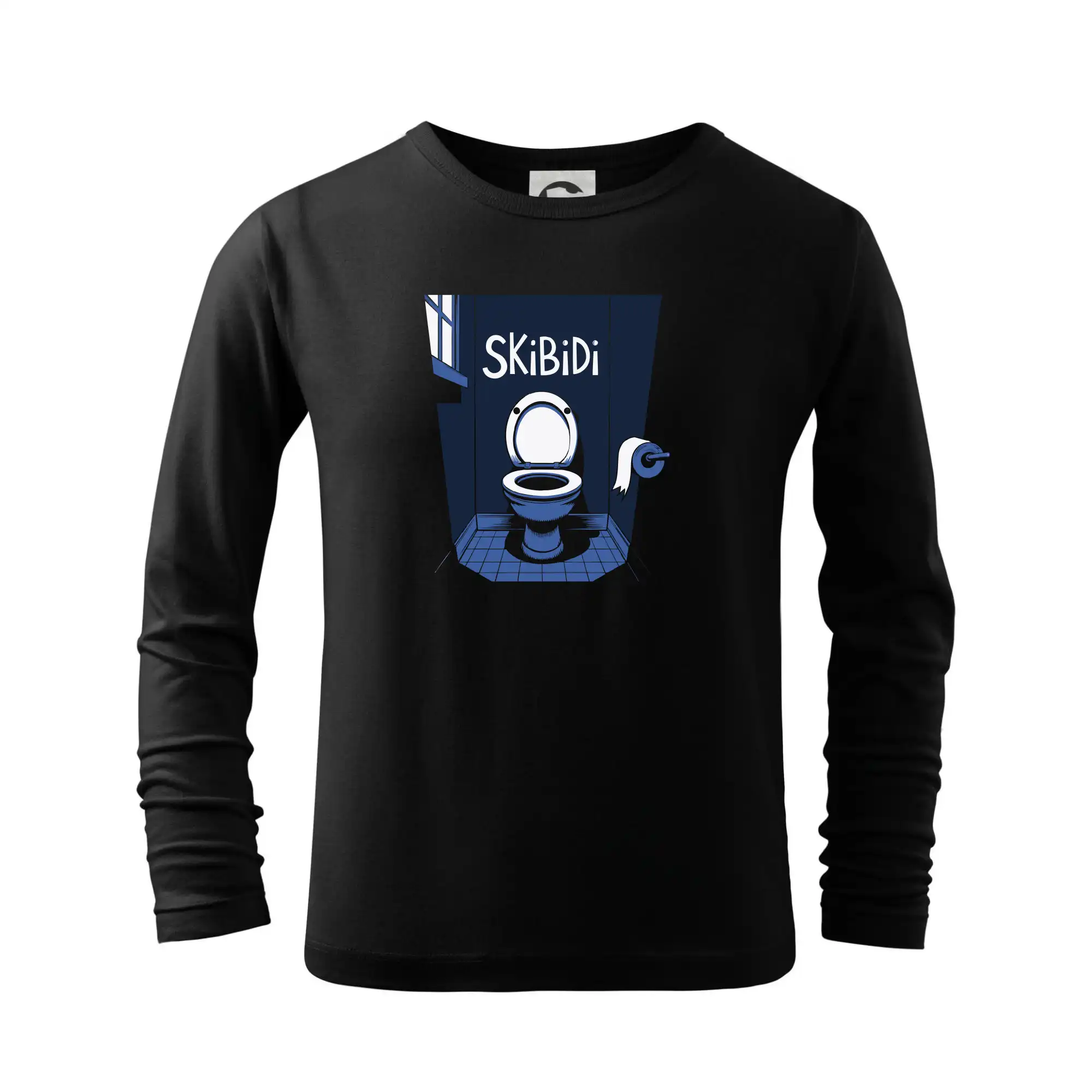 Tričká s motívmi ktoré frčia na internete - Skibidi modrá toaleta - Tričko detské Long Sleeve