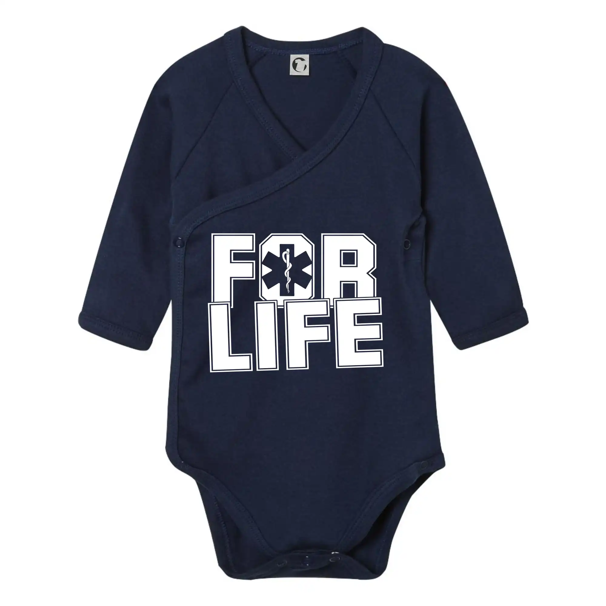 Tričká a mikiny pre záchranárov a lekárov - Kvalitné oblečenie pre zdravotníkov - For Life - Body zavinovacie s dlhým rukávom