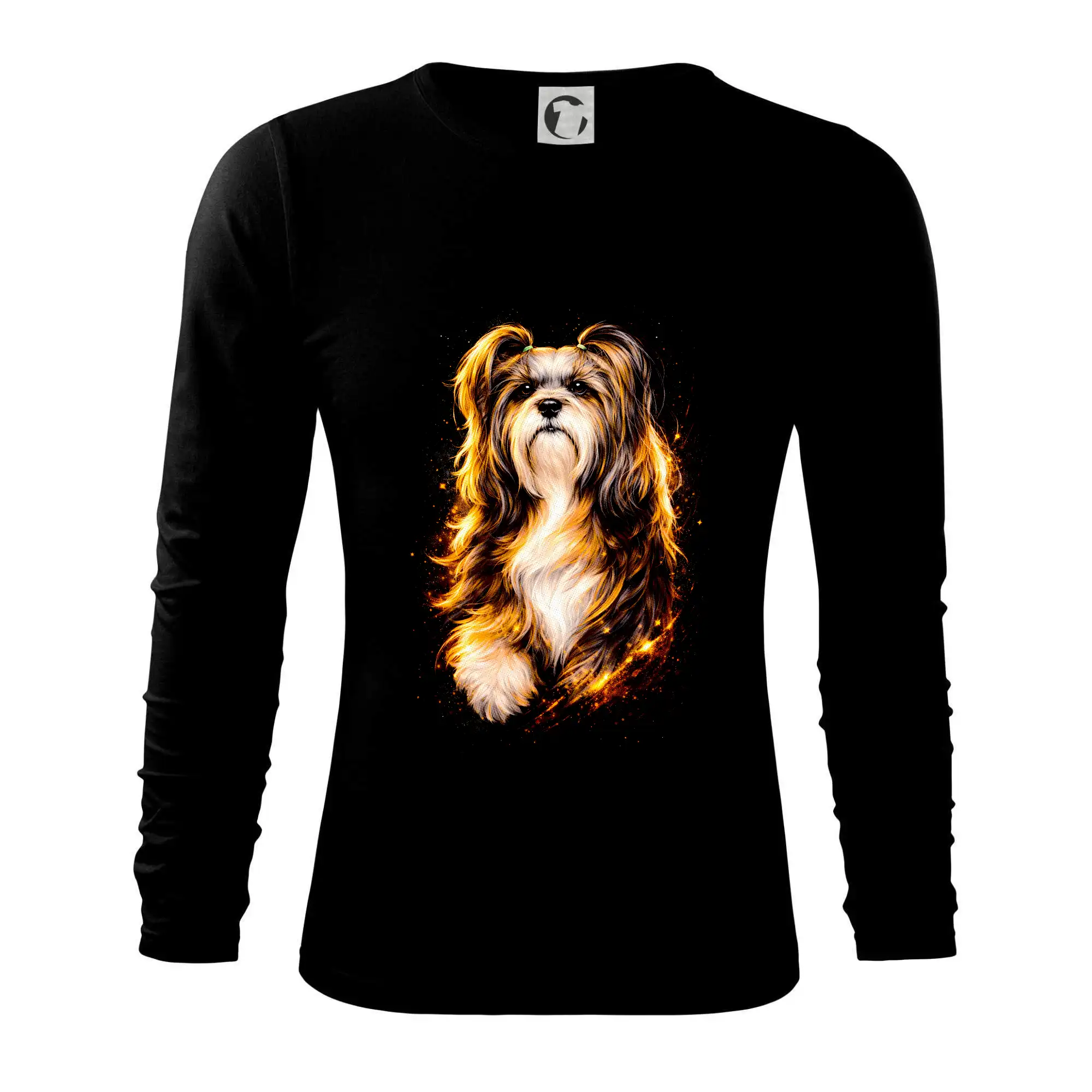 Ostatné psie plemená - Obrázok poltón Shih-tzu bežiaci - Tričko s dlhým rukávom FIT-T long sleeve