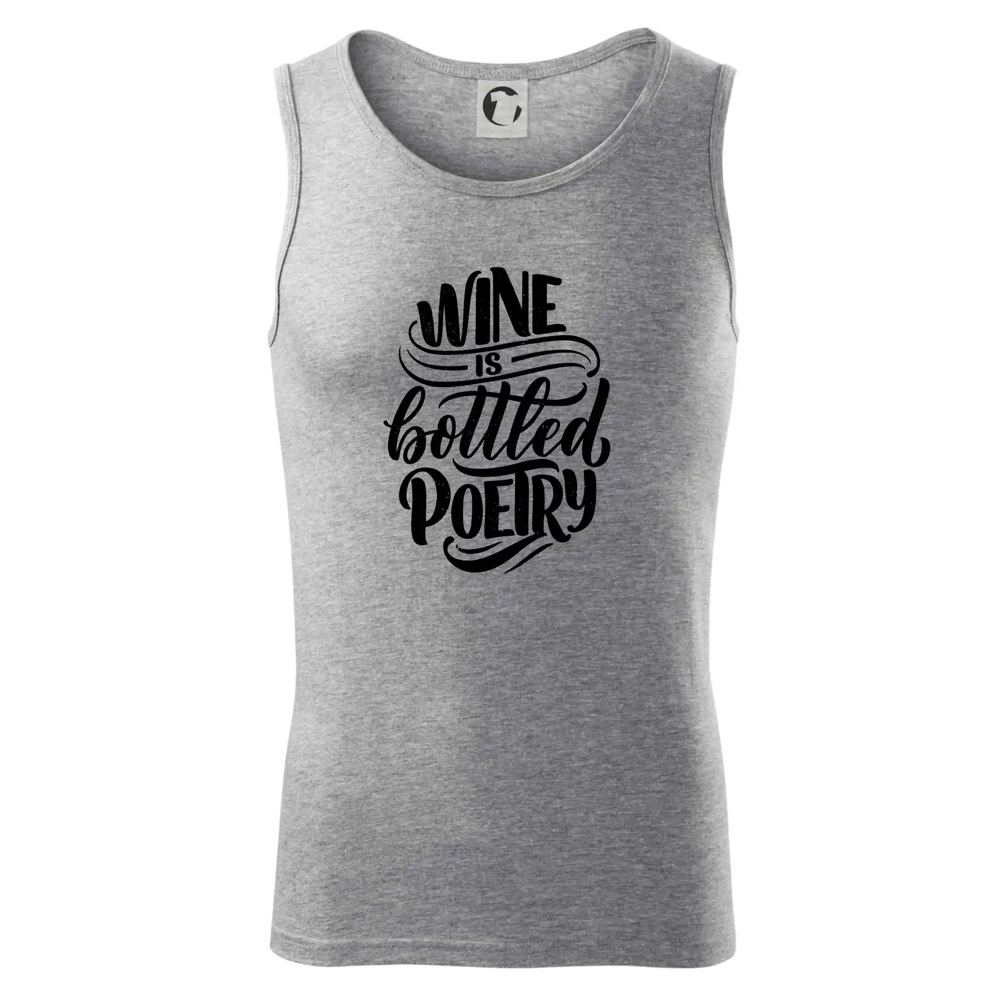 Vtipná tričká s tematikou vína - Wine is bottled poetry - Tielko pánske Core