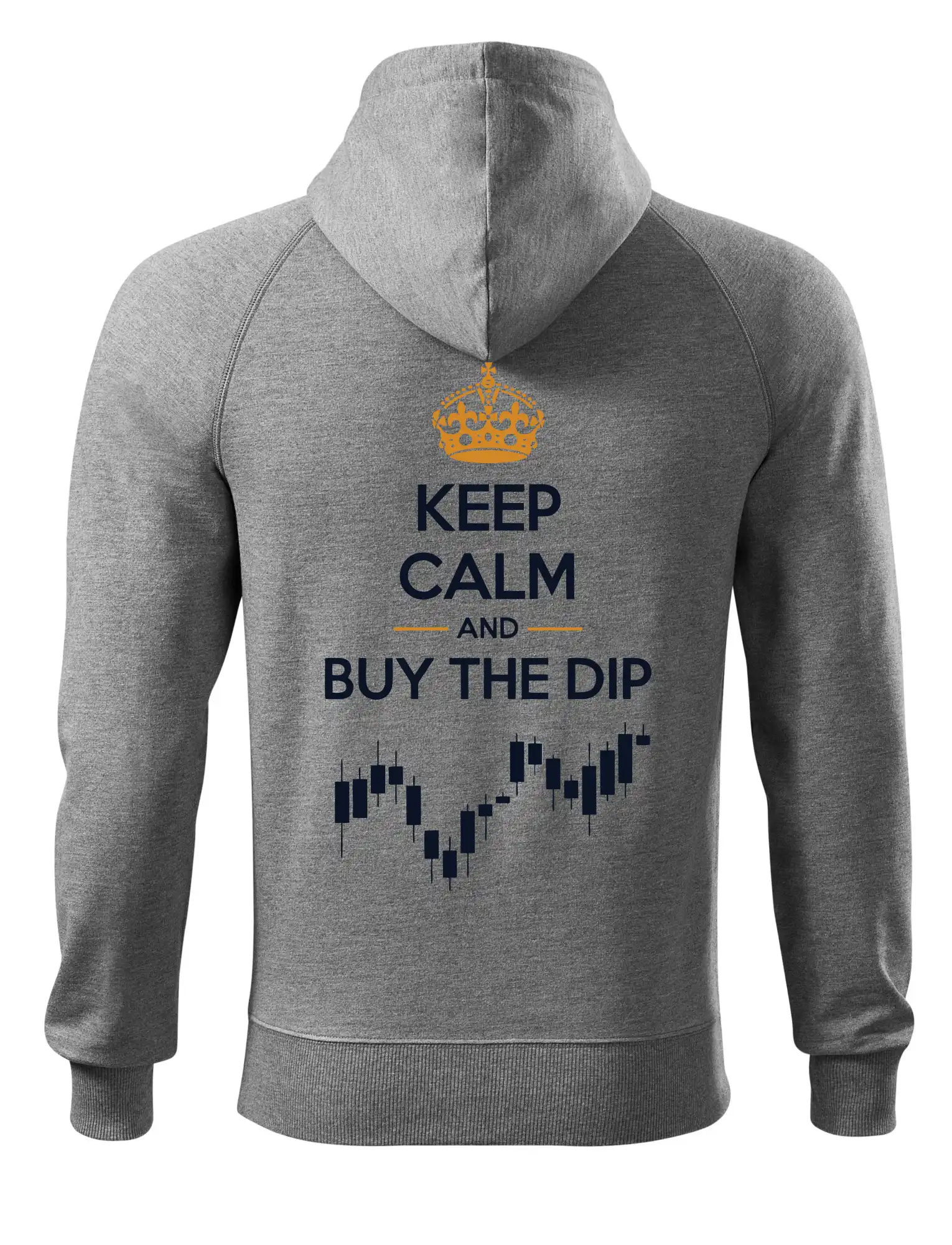 Keep Calm and Buy the Dip - koruna a graf - Mikina Voyage  - 100% bavlna
