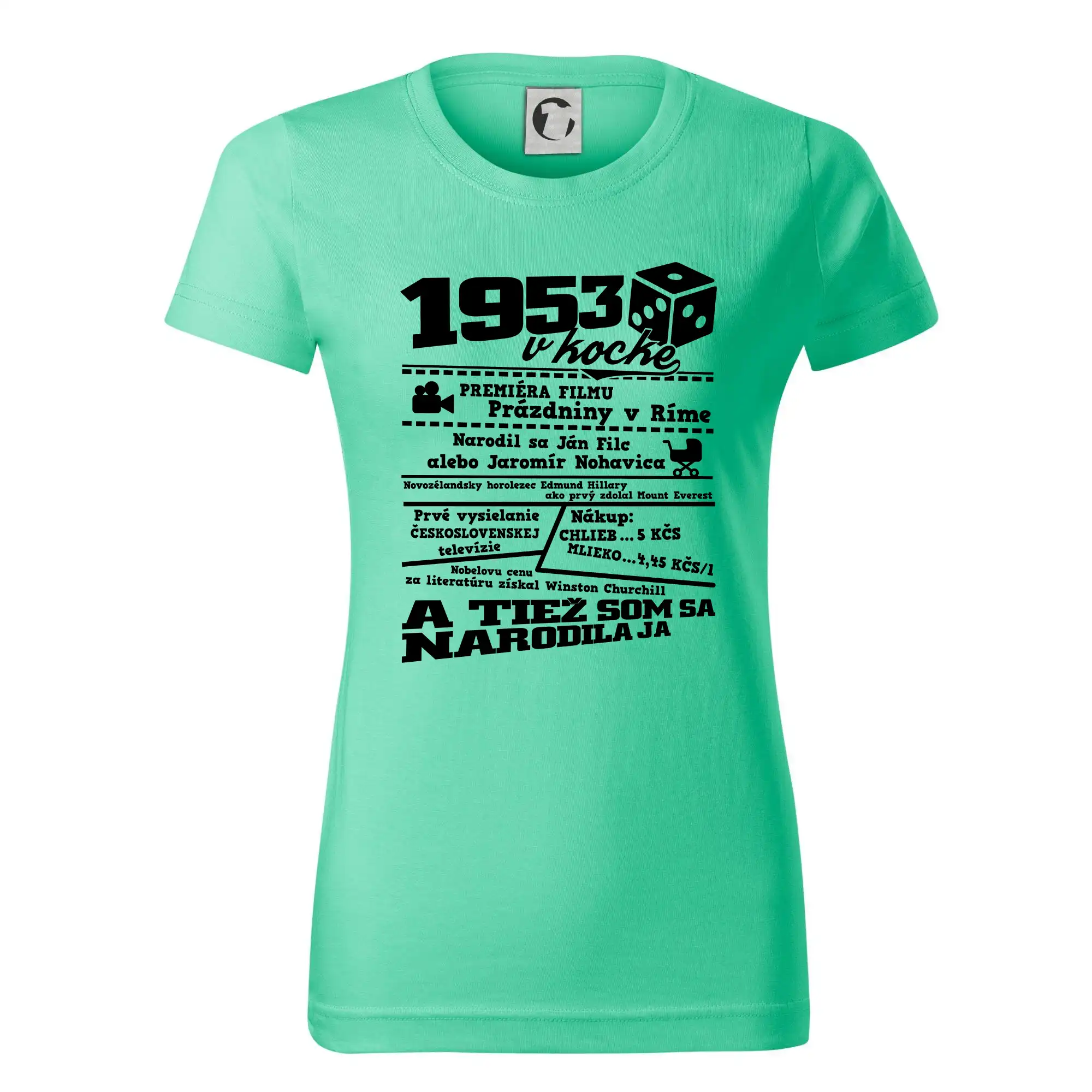 1953 v kocke - Dámske tričko basic - ľahko voľnejšie a dlhšie