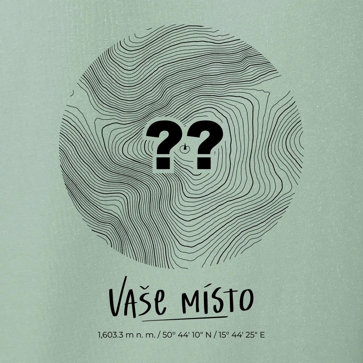 Vaše místo - vrstevnice v kruhu