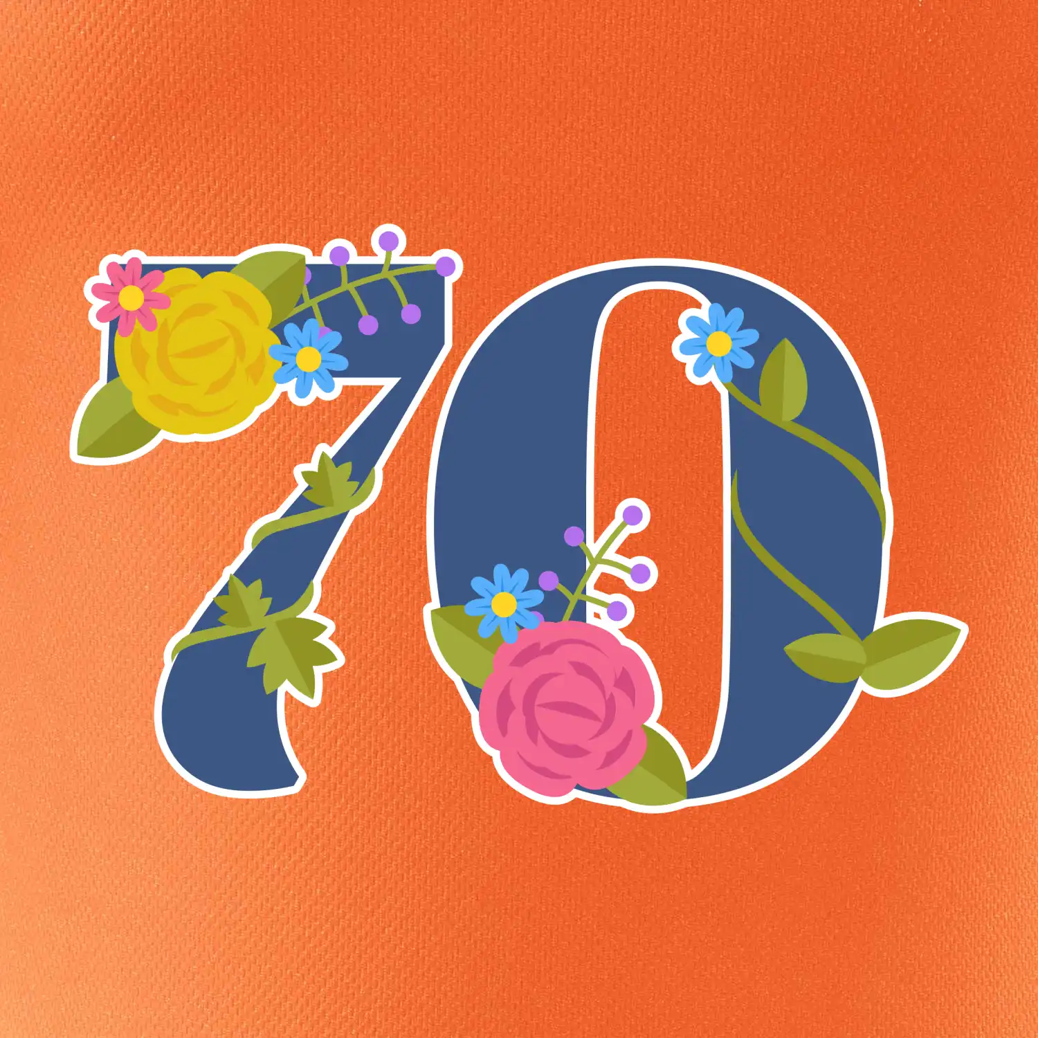 Květinové číslo kreslené - 70