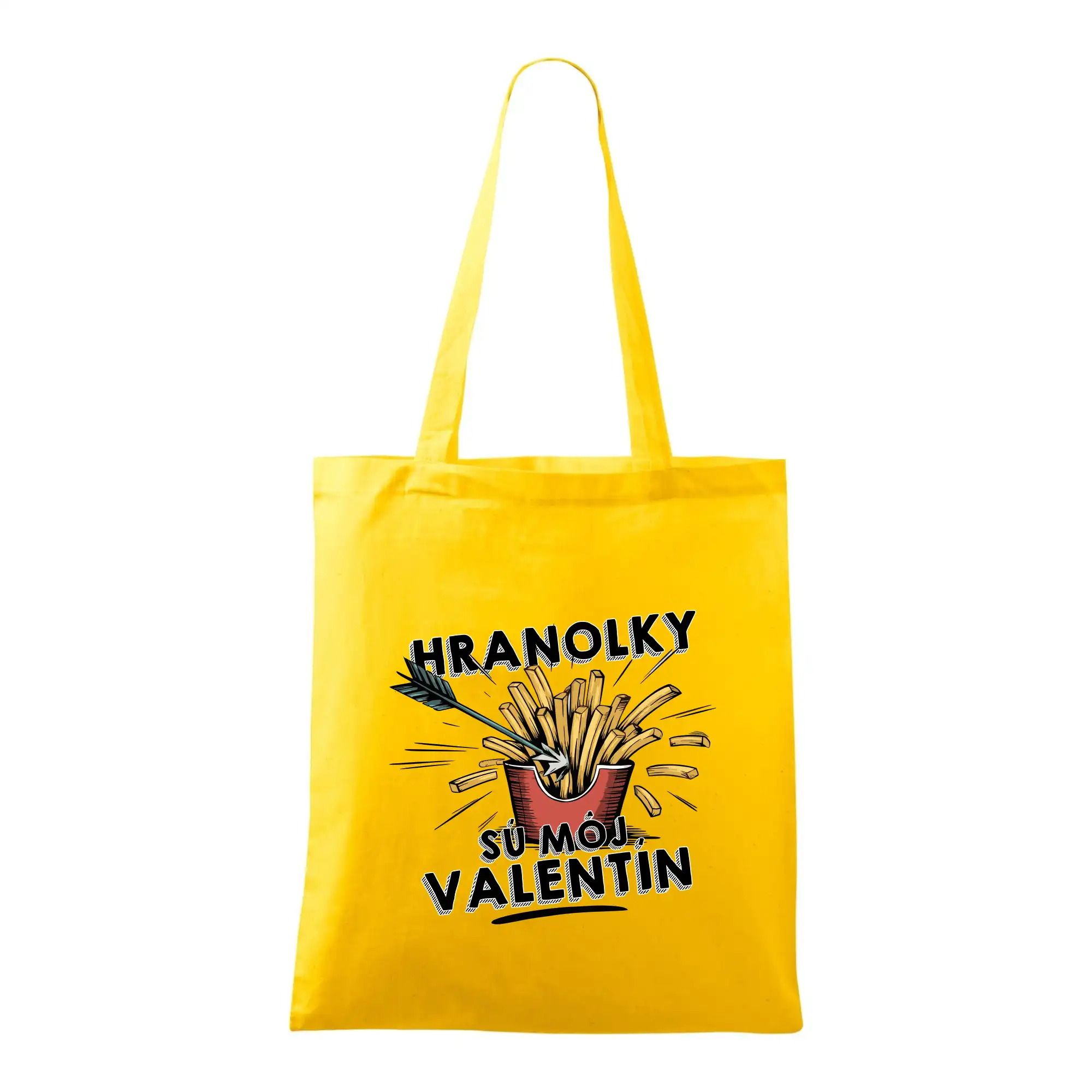 Tričká pre zamilovaných - Hranolky sú môj Valentín - Taška bavlnená