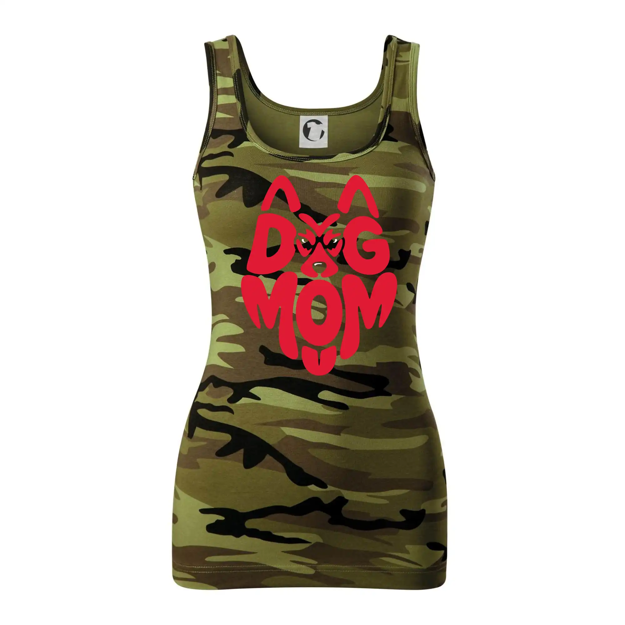 Dog mom nápis v hlavě