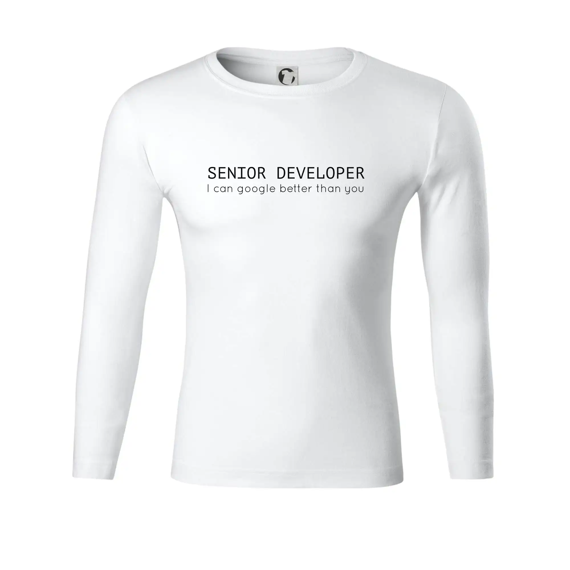 Tričká pre ajťákov - Senior developer google better than you - Tričko Progress s dlhým rukávom