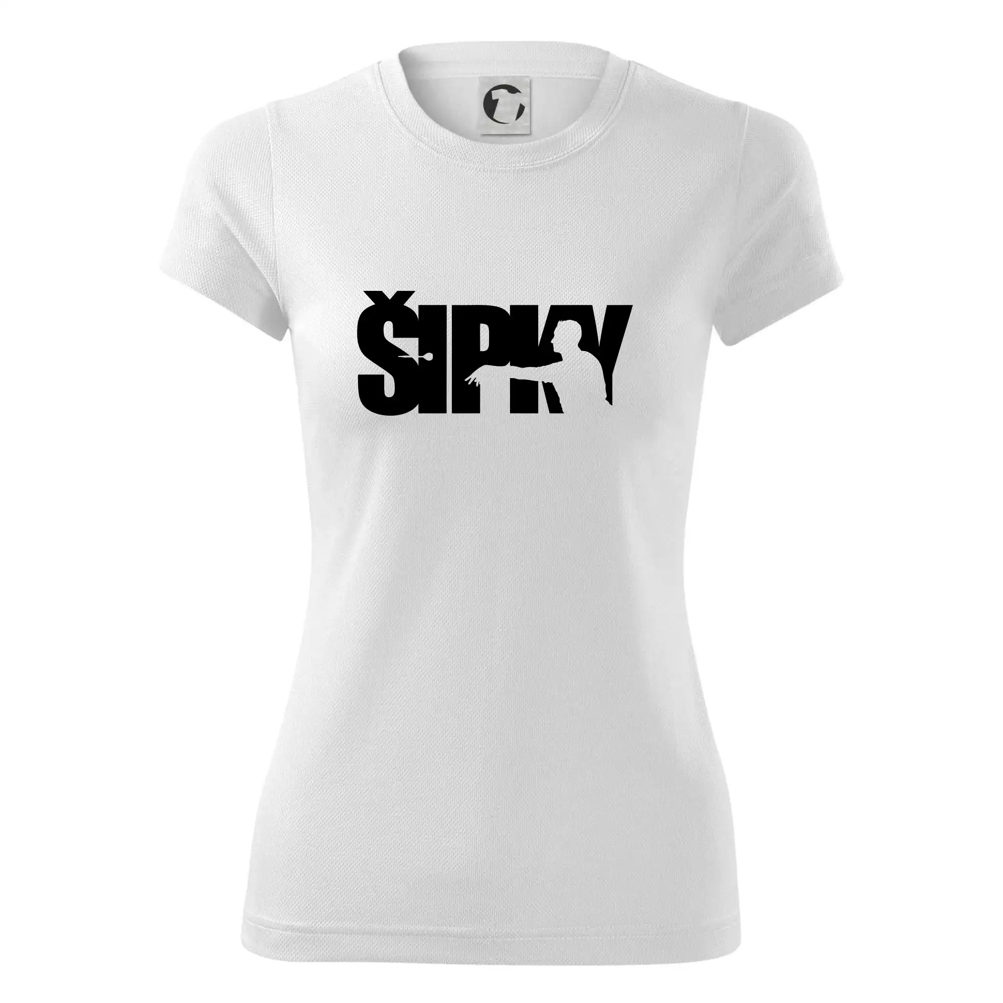 Šipky - nápis se šipkařem