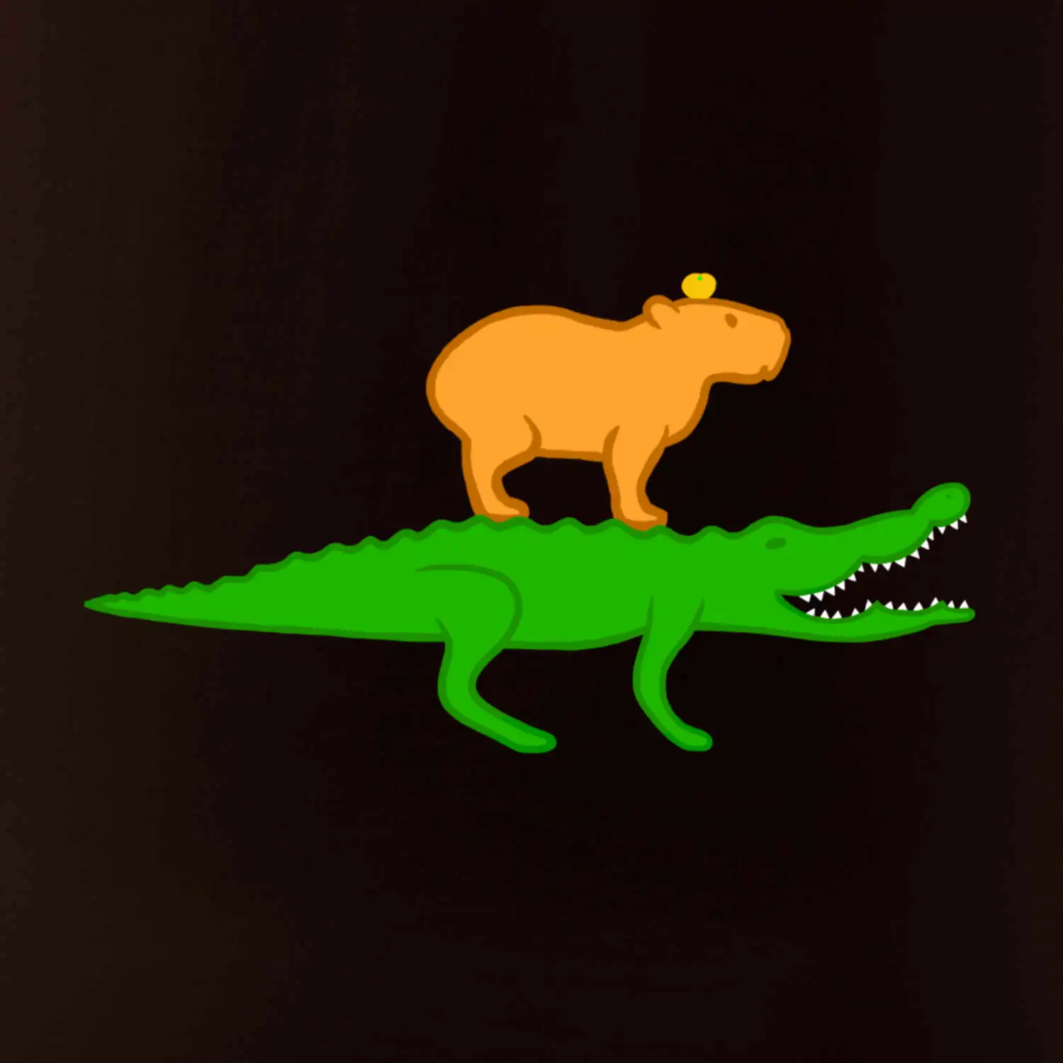 Kapybara na krokodýlovi (Moňas)