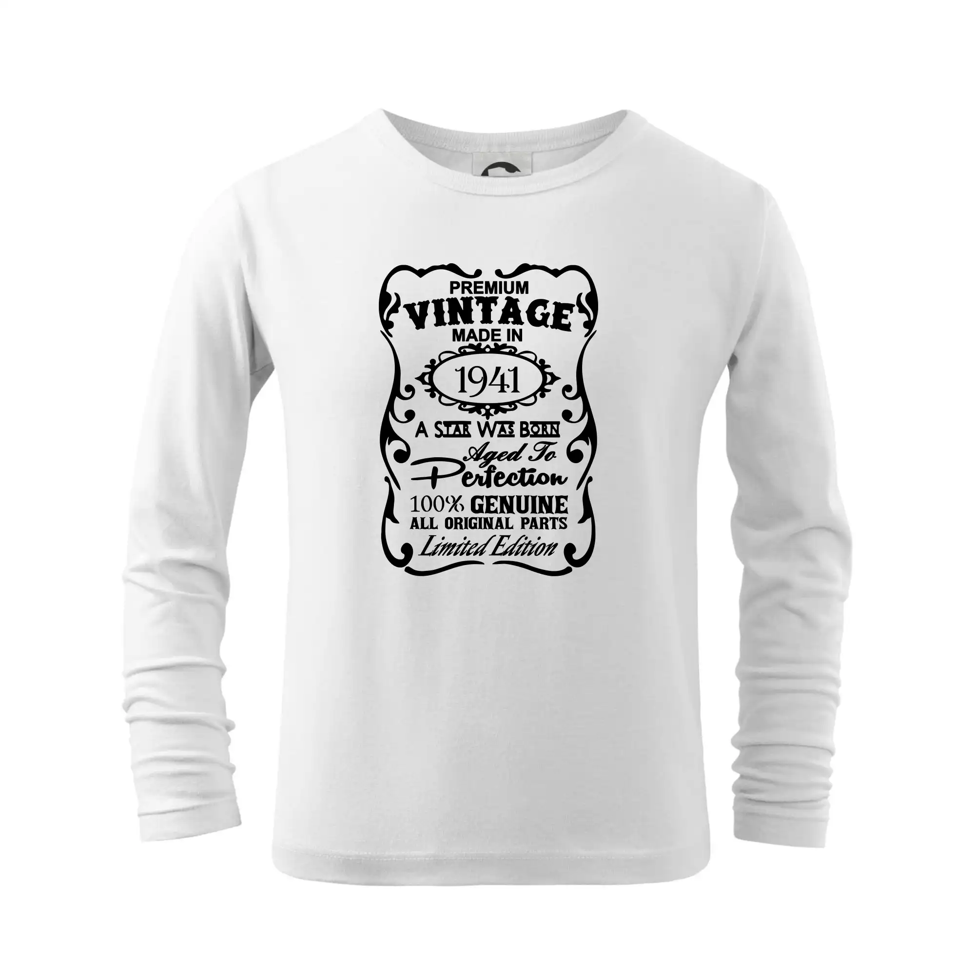 Narodeninové trička podľa ročníku - Vintage Etiketa - 1941 - Tričko detské Long Sleeve