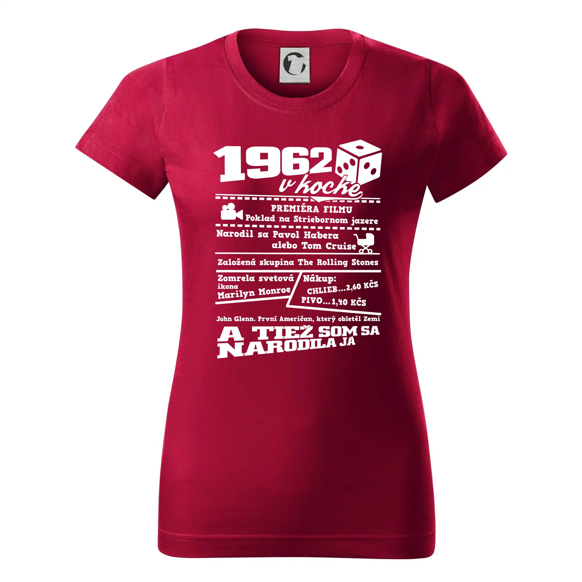 1962 v kocke - Dámske tričko basic - ľahko voľnejšie a dlhšie