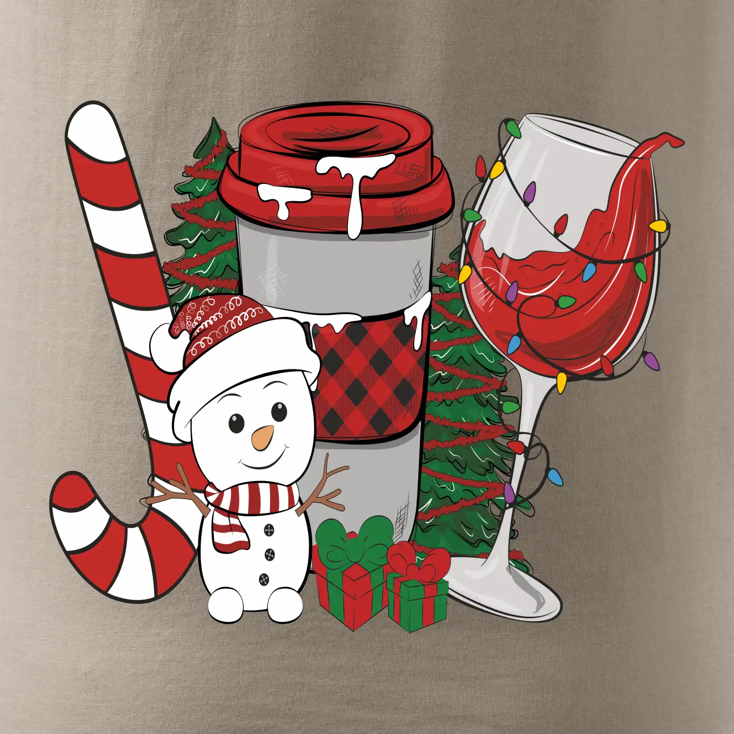 Vánoce, víno a sněhulák