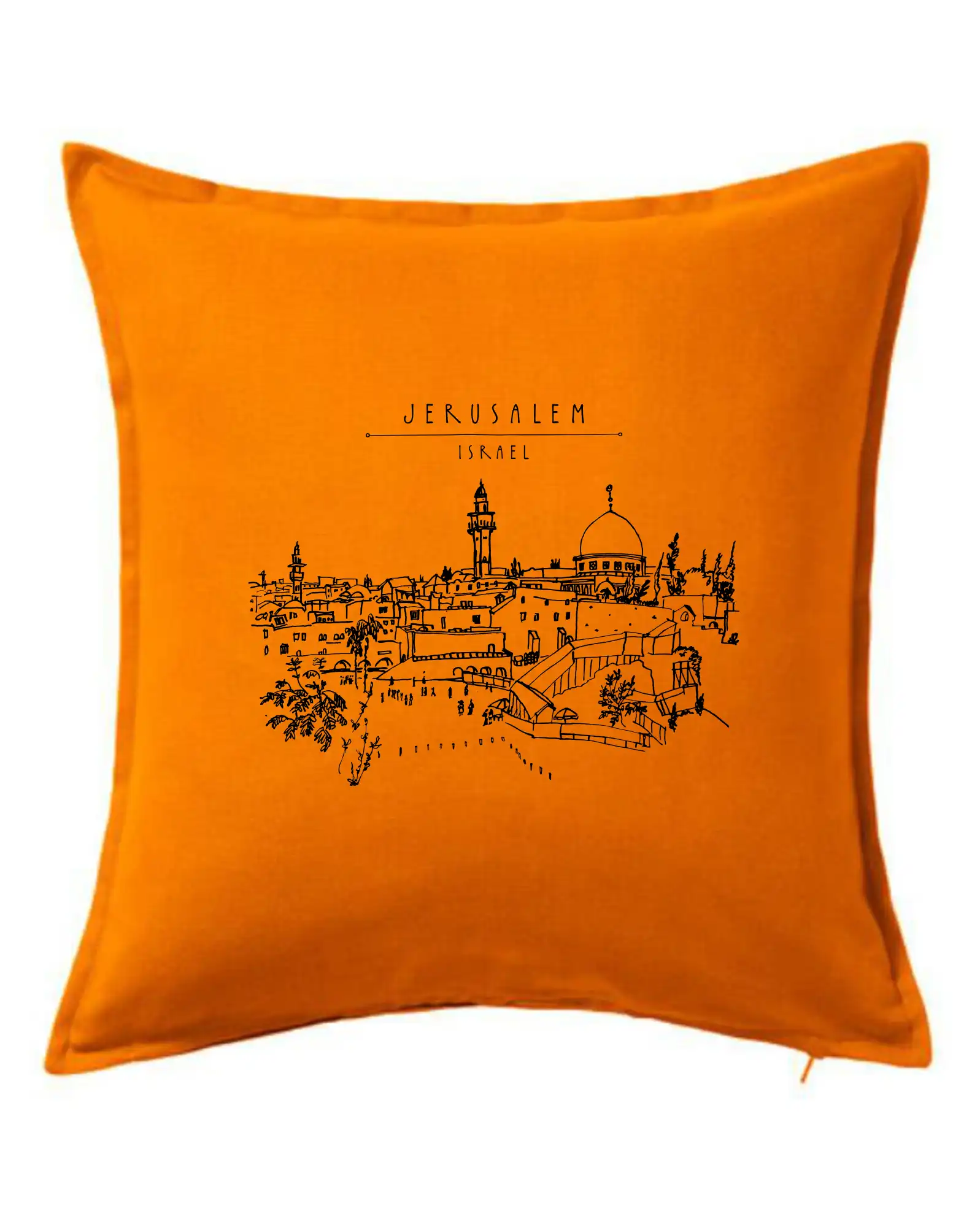 Ostatné mestá / miesta - Kreslený Jeruzalem - Vankúš 50x50