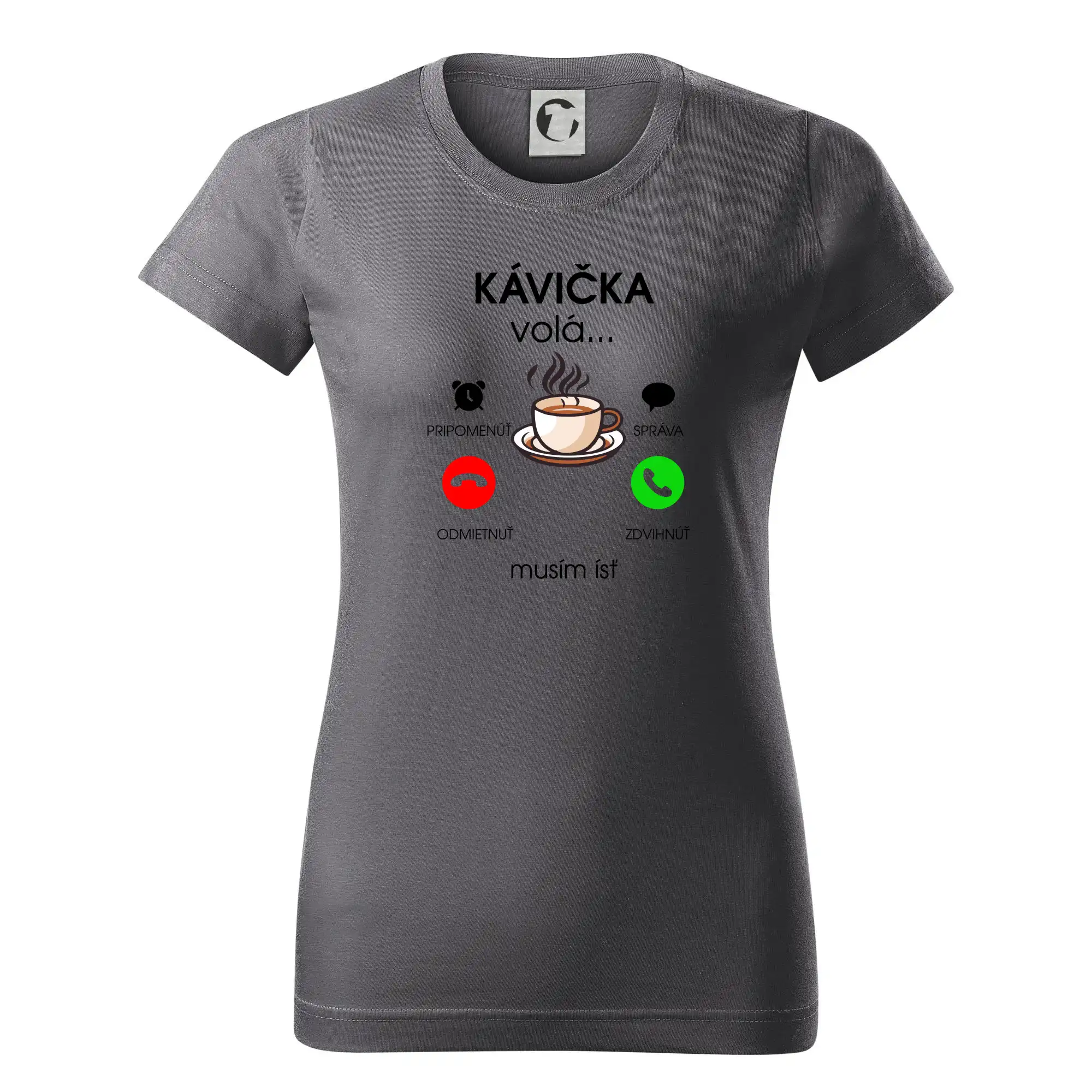 Motívy pre baristu a milovníkov kávy - Kávička volá - Dámske tričko basic - ľahko voľnejšie a dlhšie