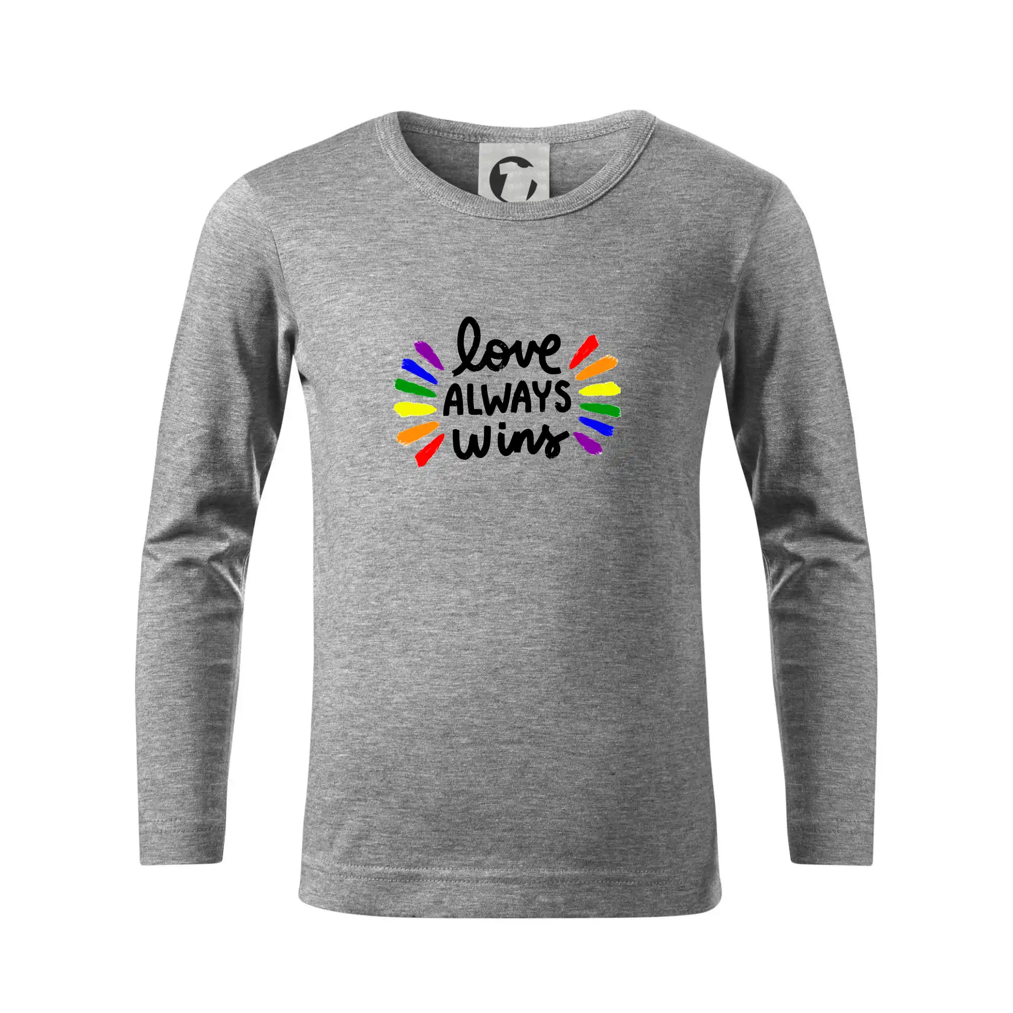Tričká pre LGBT a Queer komunitu - Love always win - čiary - Tričko detské Long Sleeve