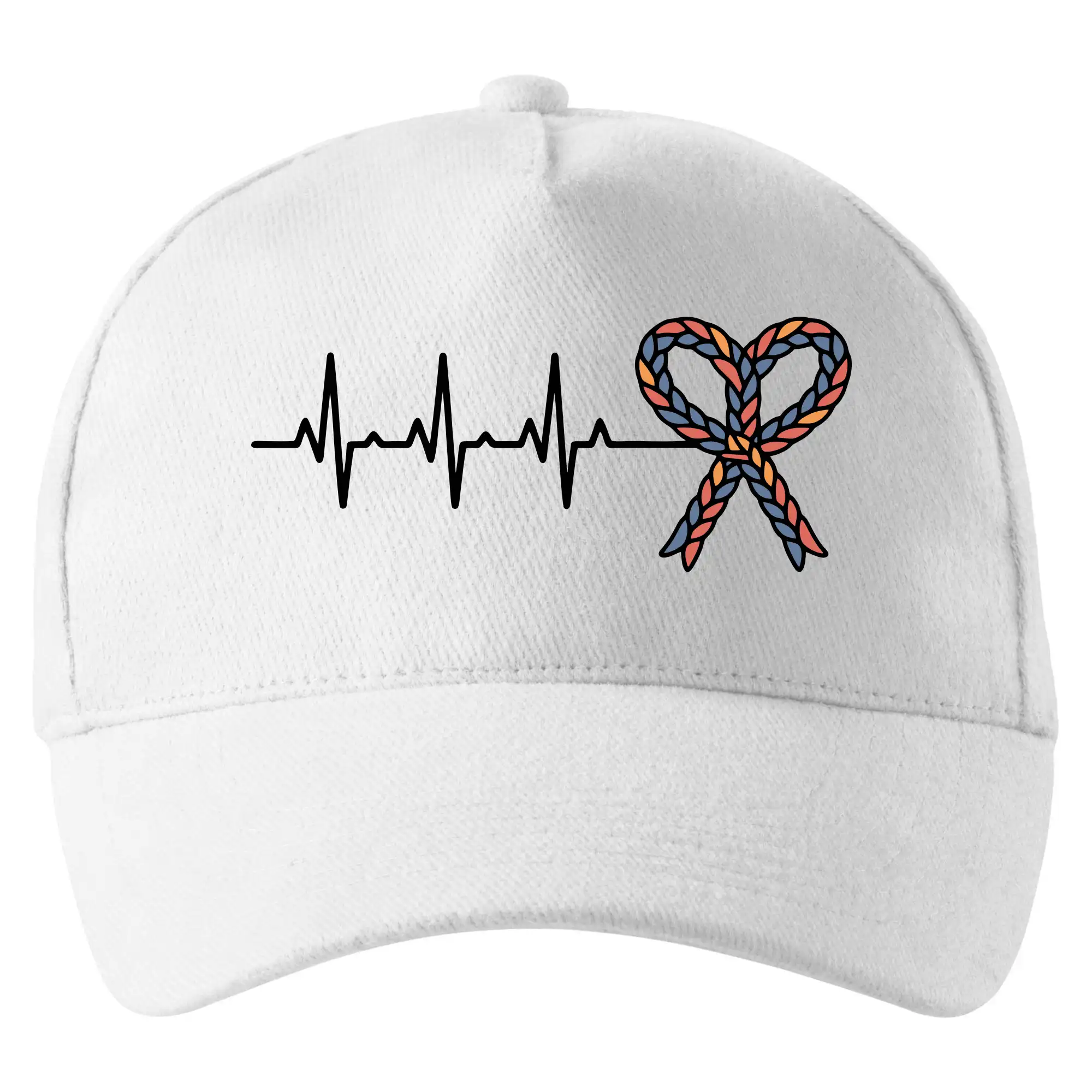 Veľkonočné tričká - EKG srdce veľká noc - Šiltovka so zahnutým šiltom a mosaznou sponou