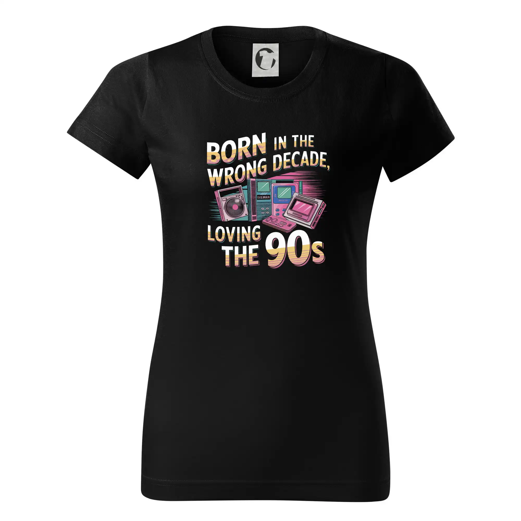 Born in the Wrong Decade, Loving the 90s - Dámske tričko basic - ľahko voľnejšie a dlhšie