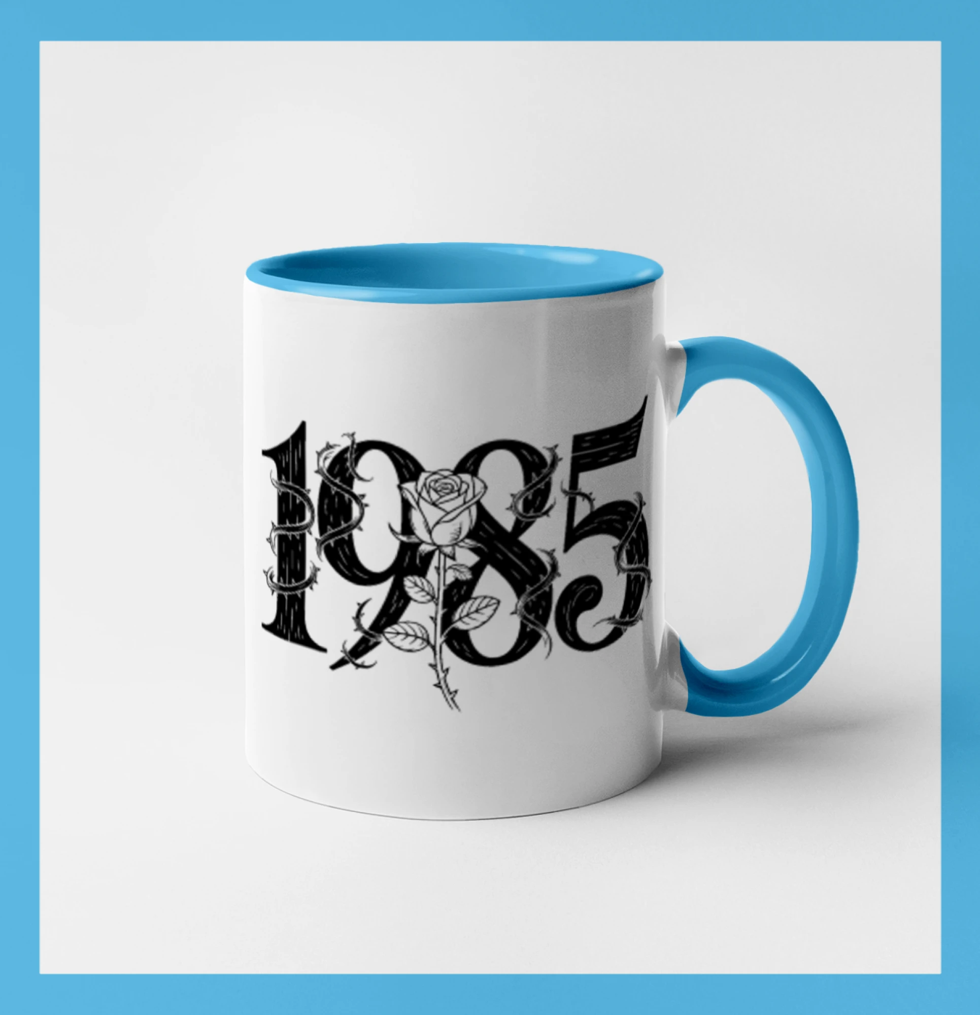 Trička s ročníkom 1985 - Ročník s ružou 1985 - Hrnček 