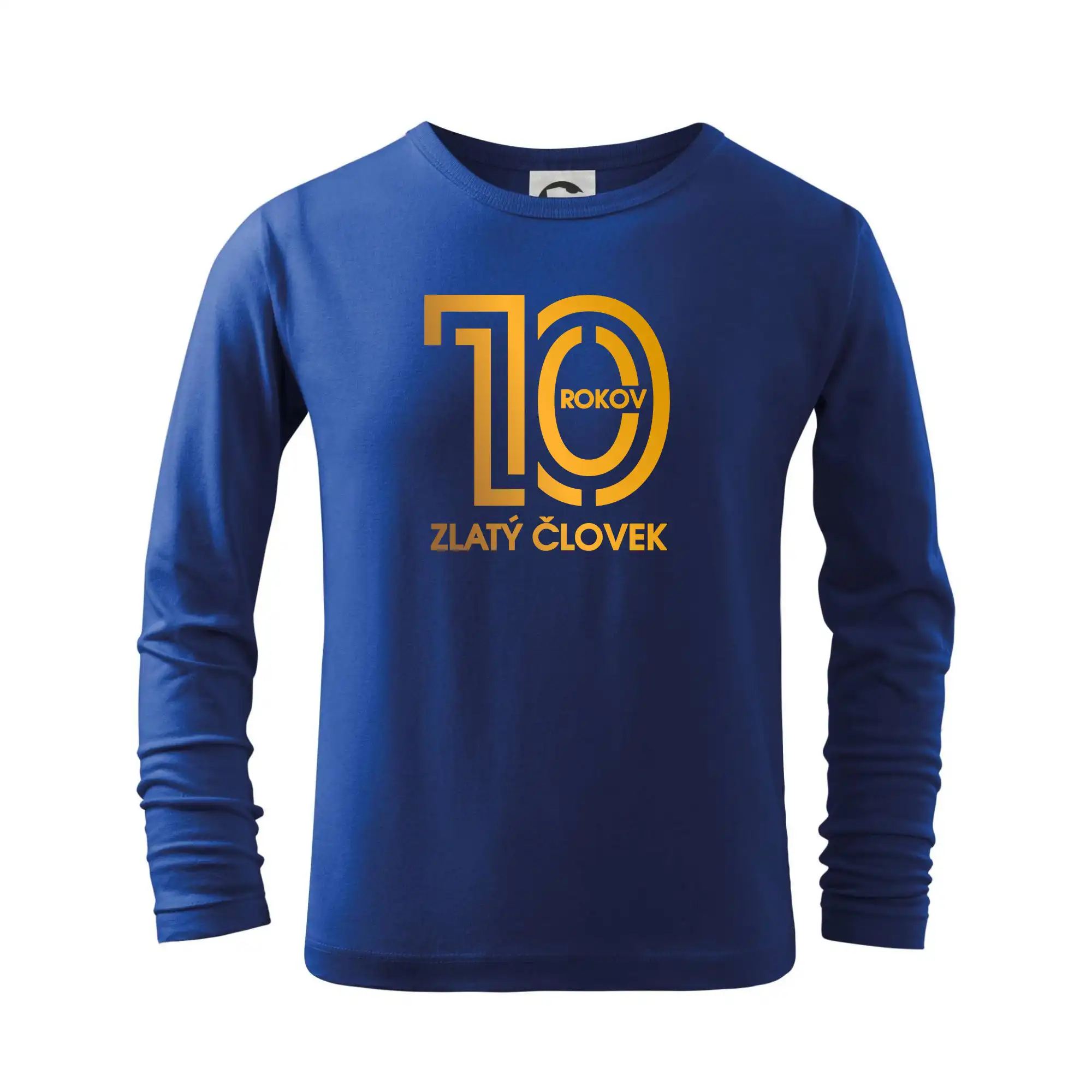 Tričká k narodeninám - 10 rokov zlatý človek - Tričko detské Long Sleeve