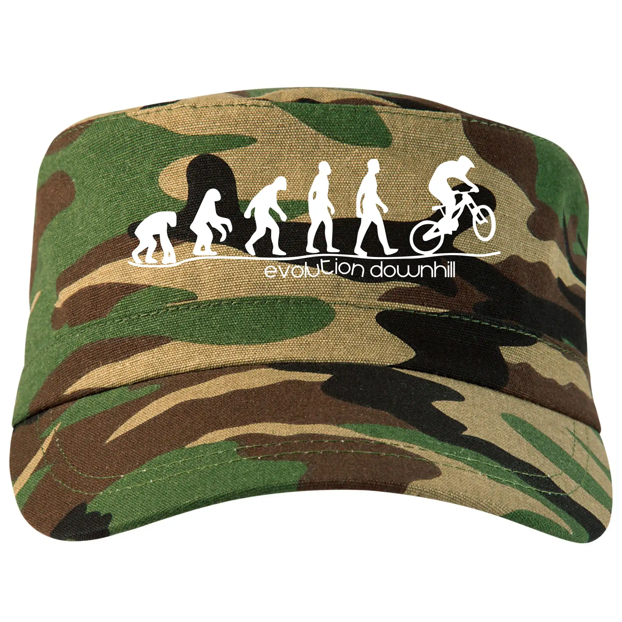 Tričká s potlačou evolúcia - Evolution Downhill - Šiltovka CAMO