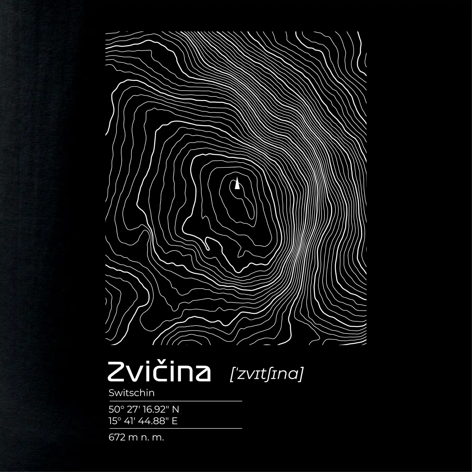 Zvičina - vrstevnice v obdélníku