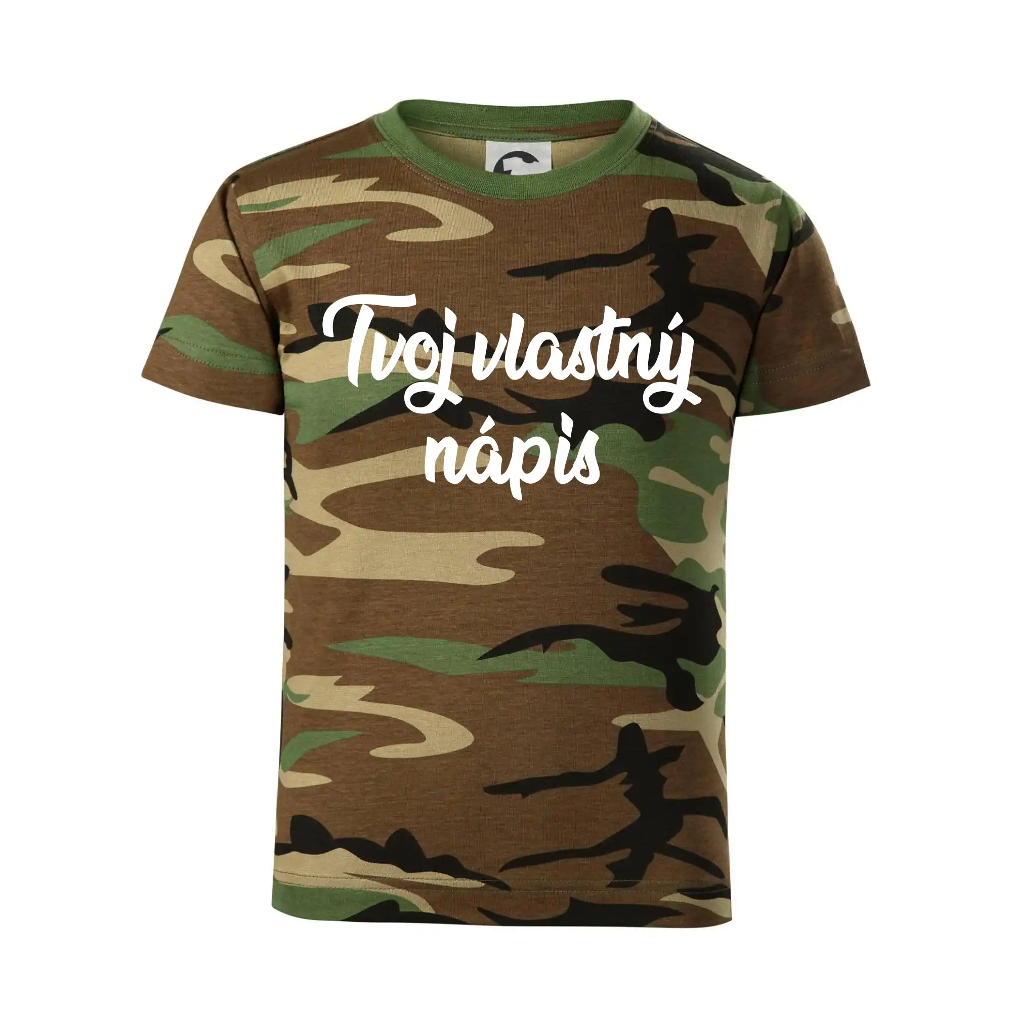 MyShirt tričká - Tvoj vlastný nápis písací - Detské maskáčové tričko