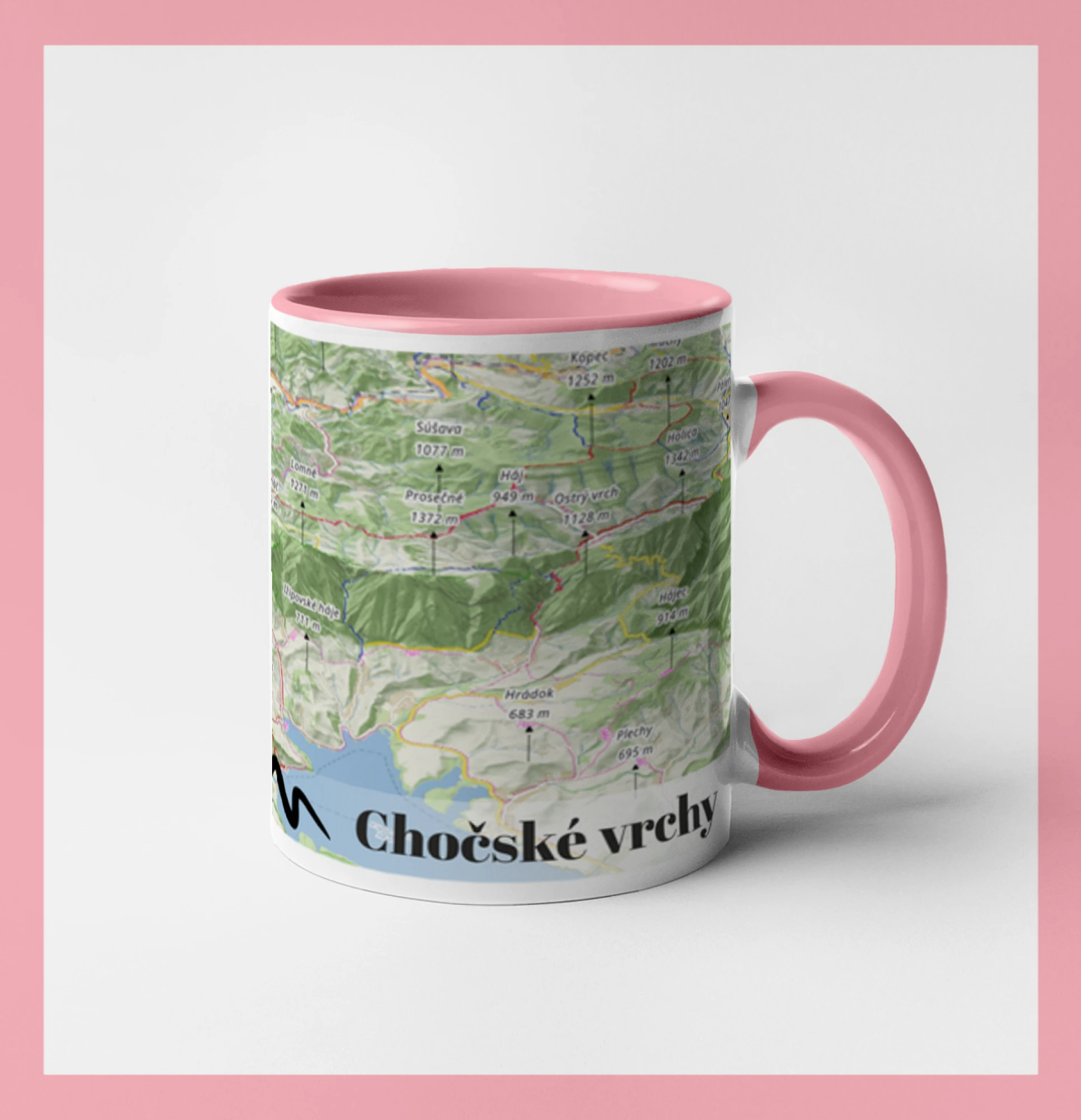 Trička pre cestovateľov - Hrnček mapa Chočské vrchy - Hrnček 