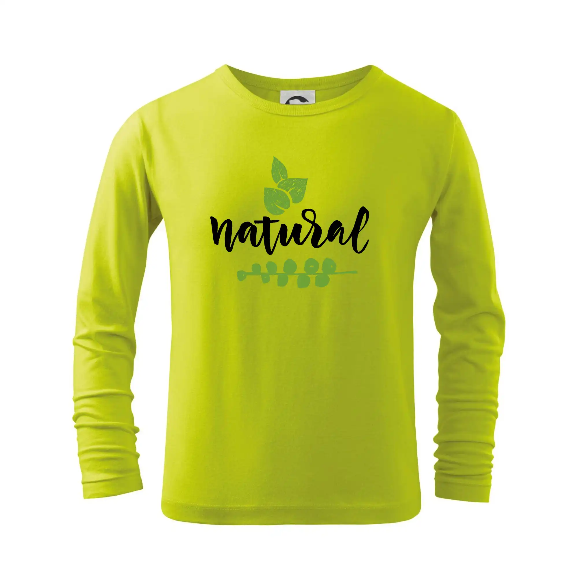 Životný štýl - Natural - nápis v listoch - Tričko detské Long Sleeve