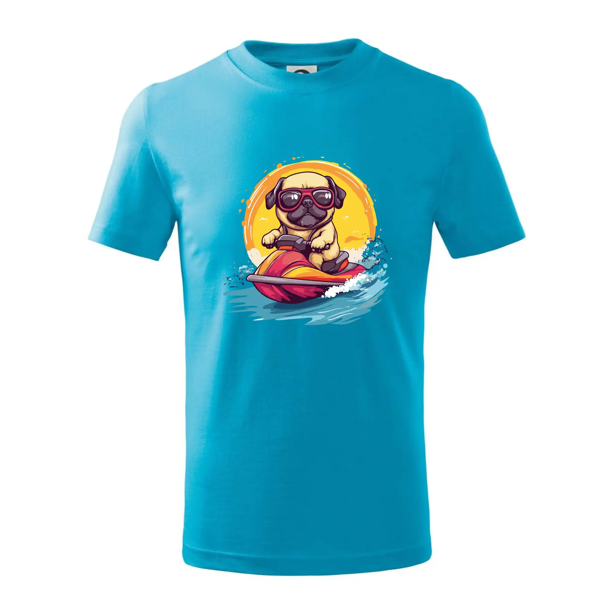 Mops na vodním skútru