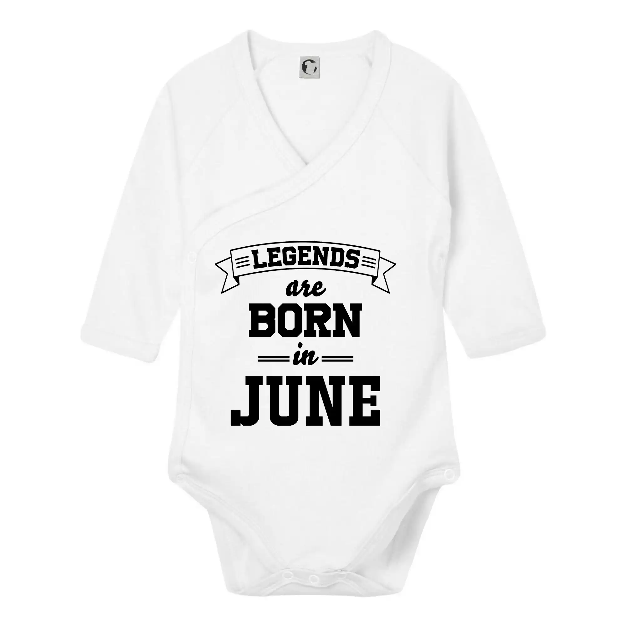 Tričká pre narodených v júni - Legends are born in June - Body zavinovacie s dlhým rukávom