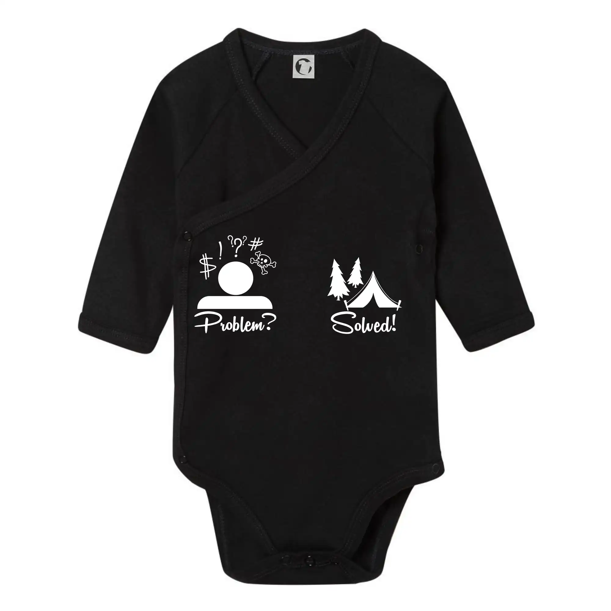 Tričká Problem Solved - Problem? Solved! - Kempovanie - Body zavinovacie s dlhým rukávom