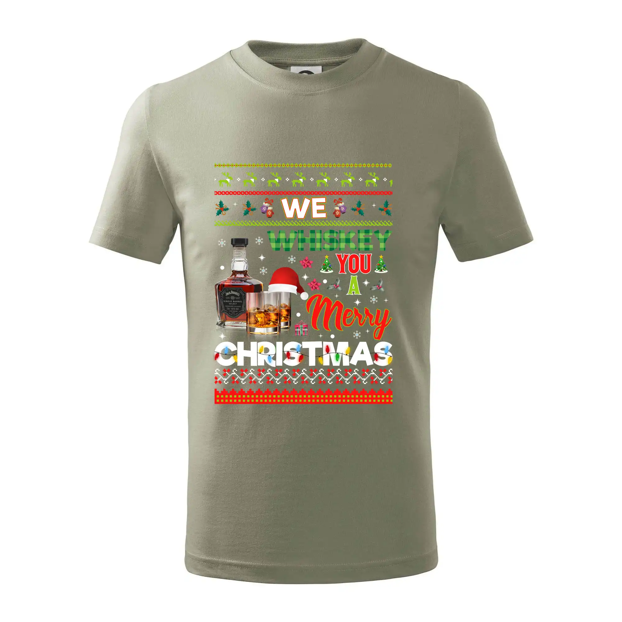Vianočné tričká - We Whiskey you a Merry Christmas - Tričko detské bavlnené