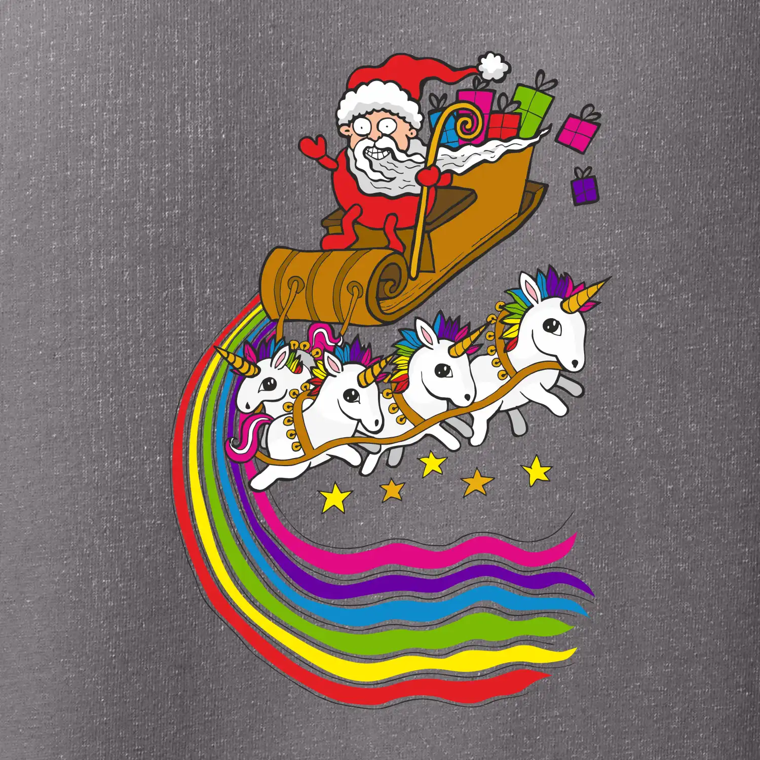 Santa a jednorožci (Pecka design)