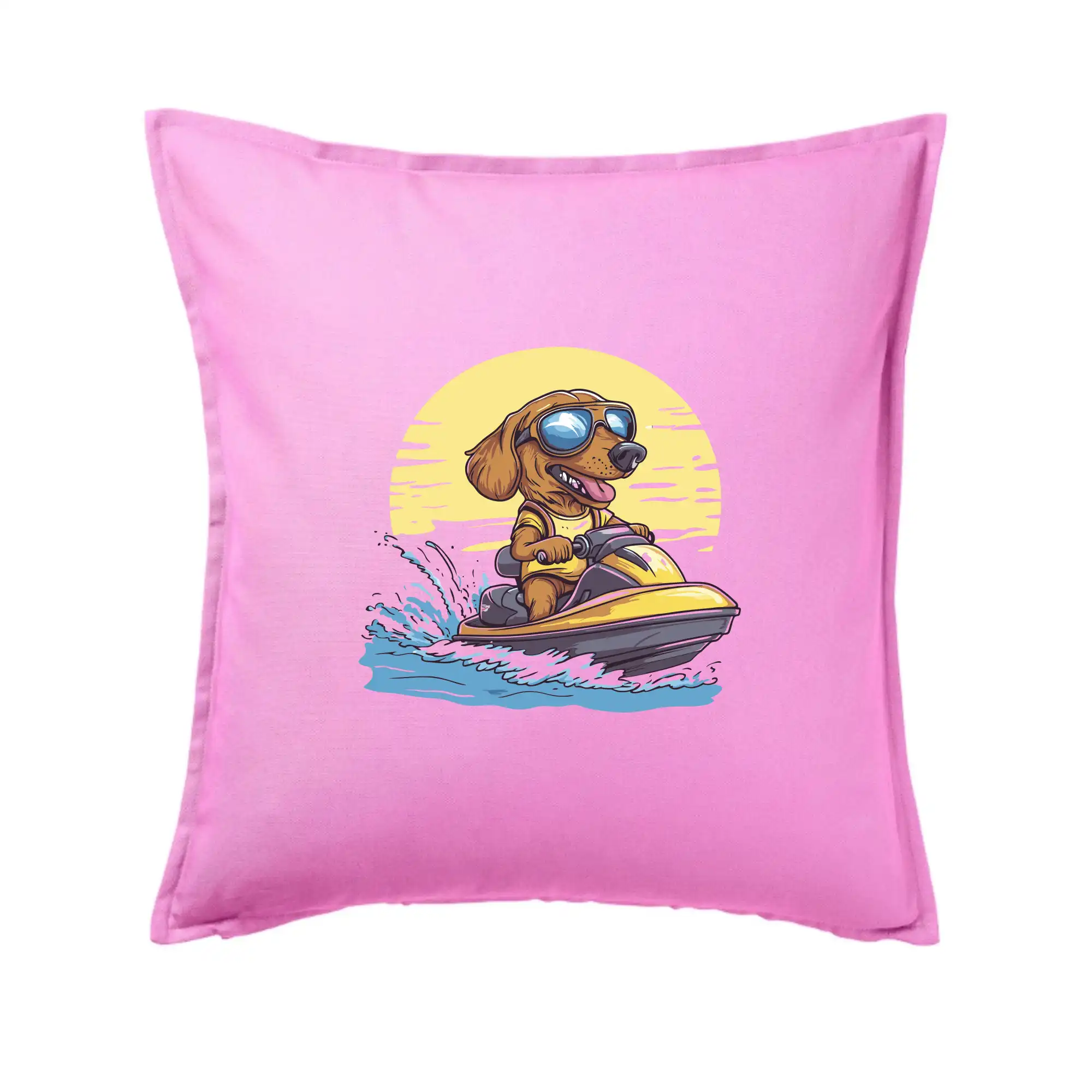 Tričká s motívom jazvečíka - Jazvečík na vodnom skútri - Vankúš 50x50