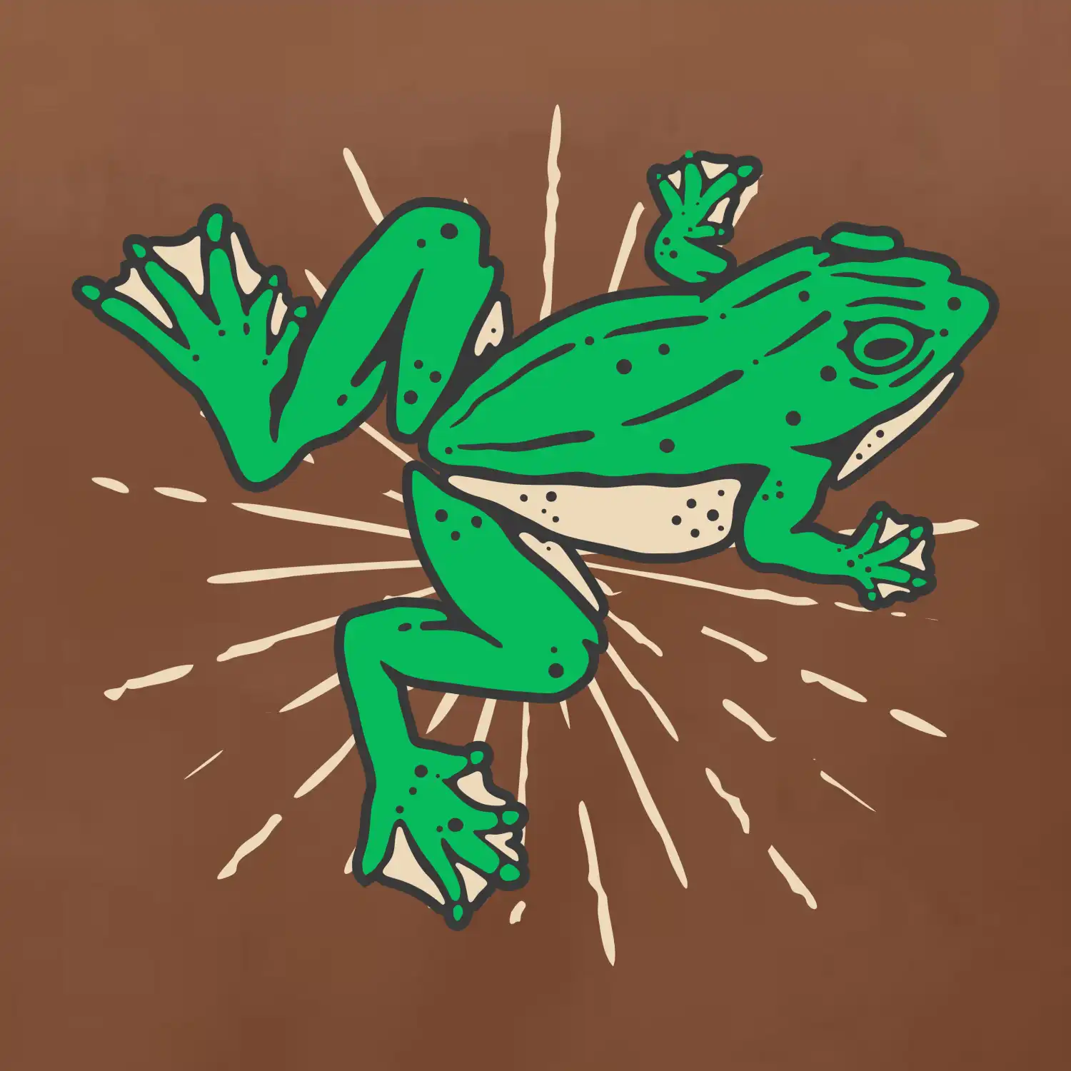 Žába zelená kreslená