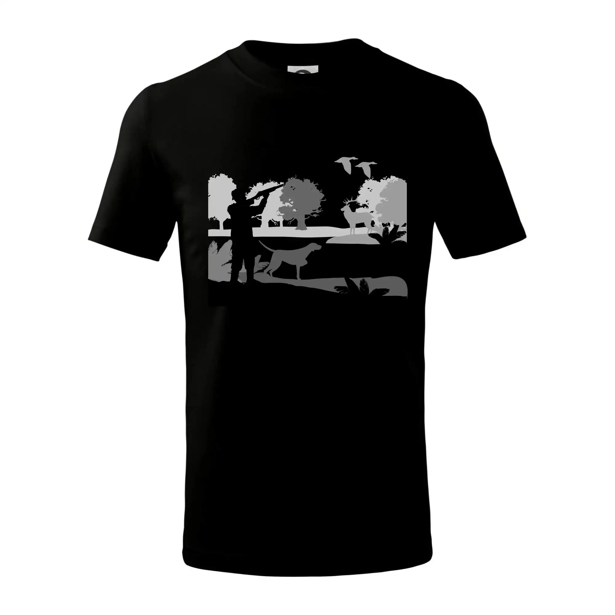 Lovec a ohař v lese