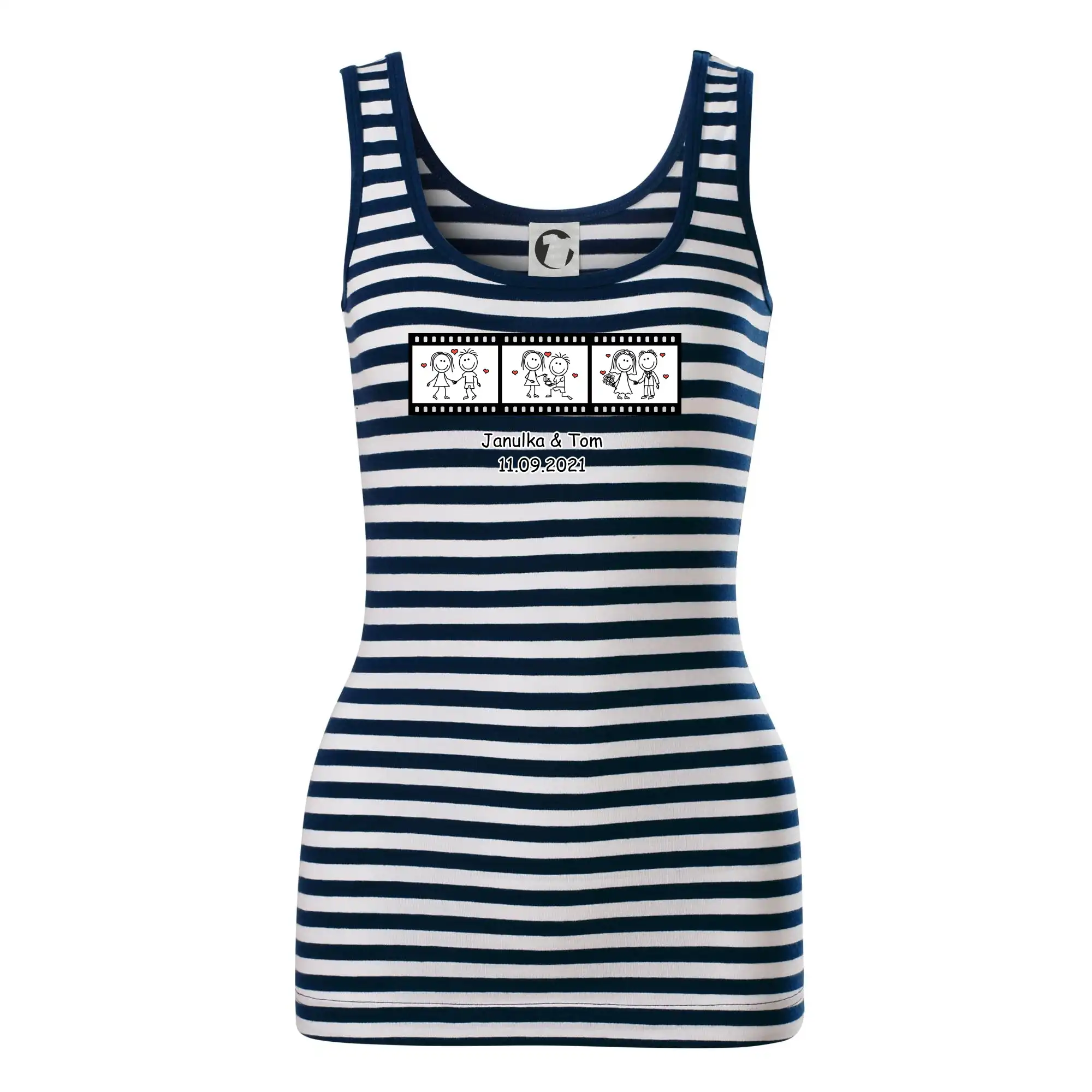 Svadobné tričká - Svadobný deň - váš nápis (Hana-creative) - Sailor tielko na vodu