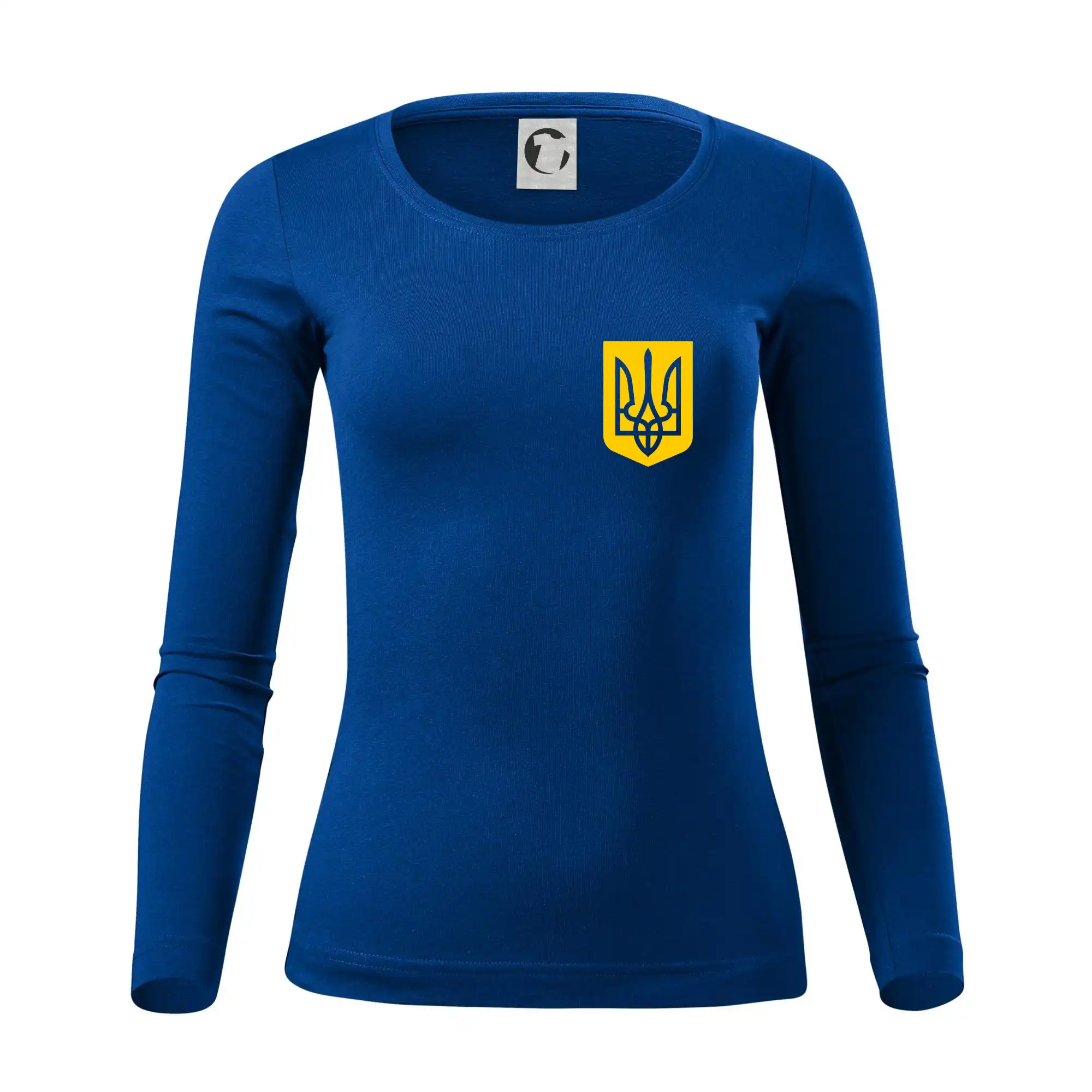 Tričká s vlajkou ukrajiny - Ukrajina - Dres modrý - Dámske tričko FIT-T LS - zužené