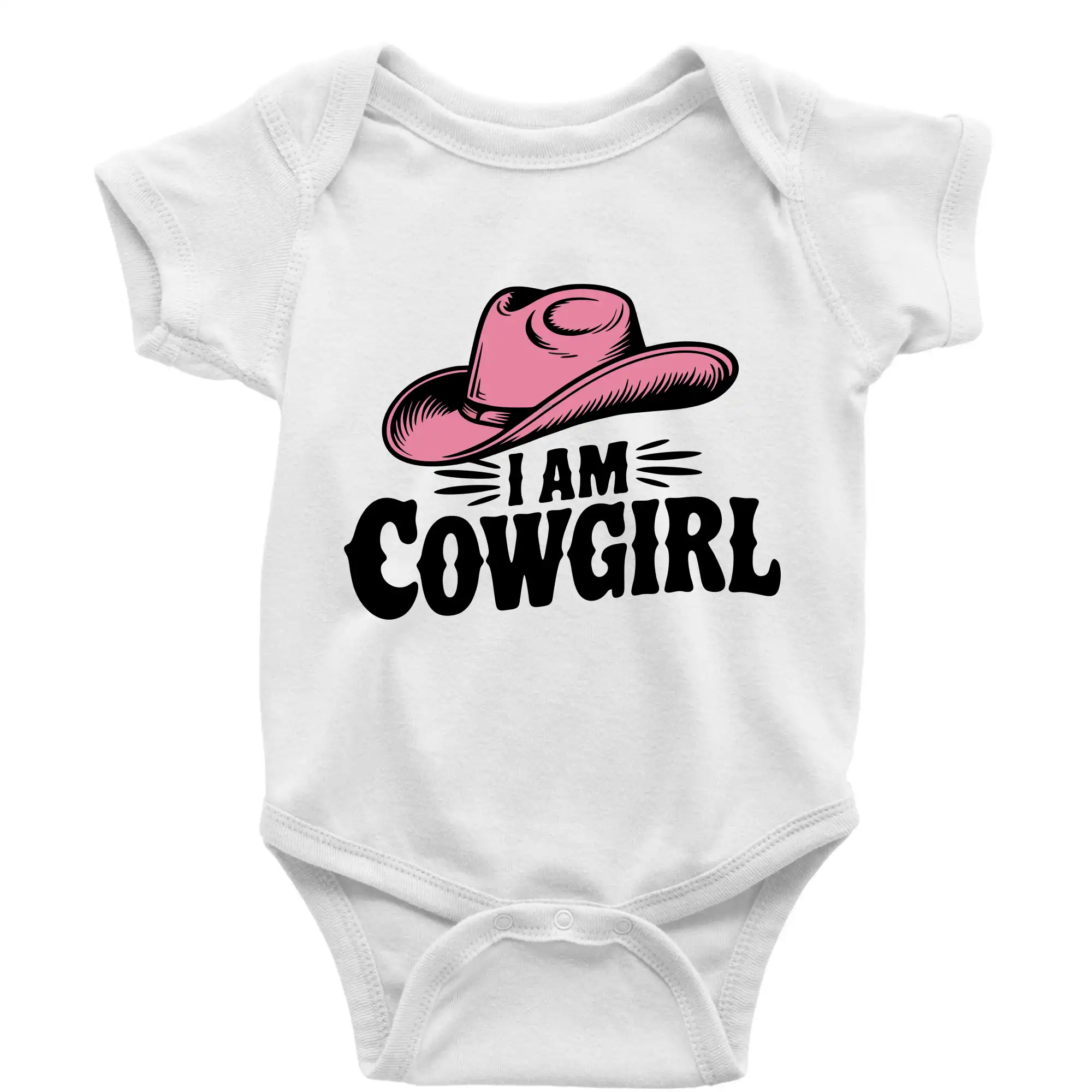 Tričká s koňmi - Iam cowgirl klobúk - Body dojčenské s krátkym rukávom