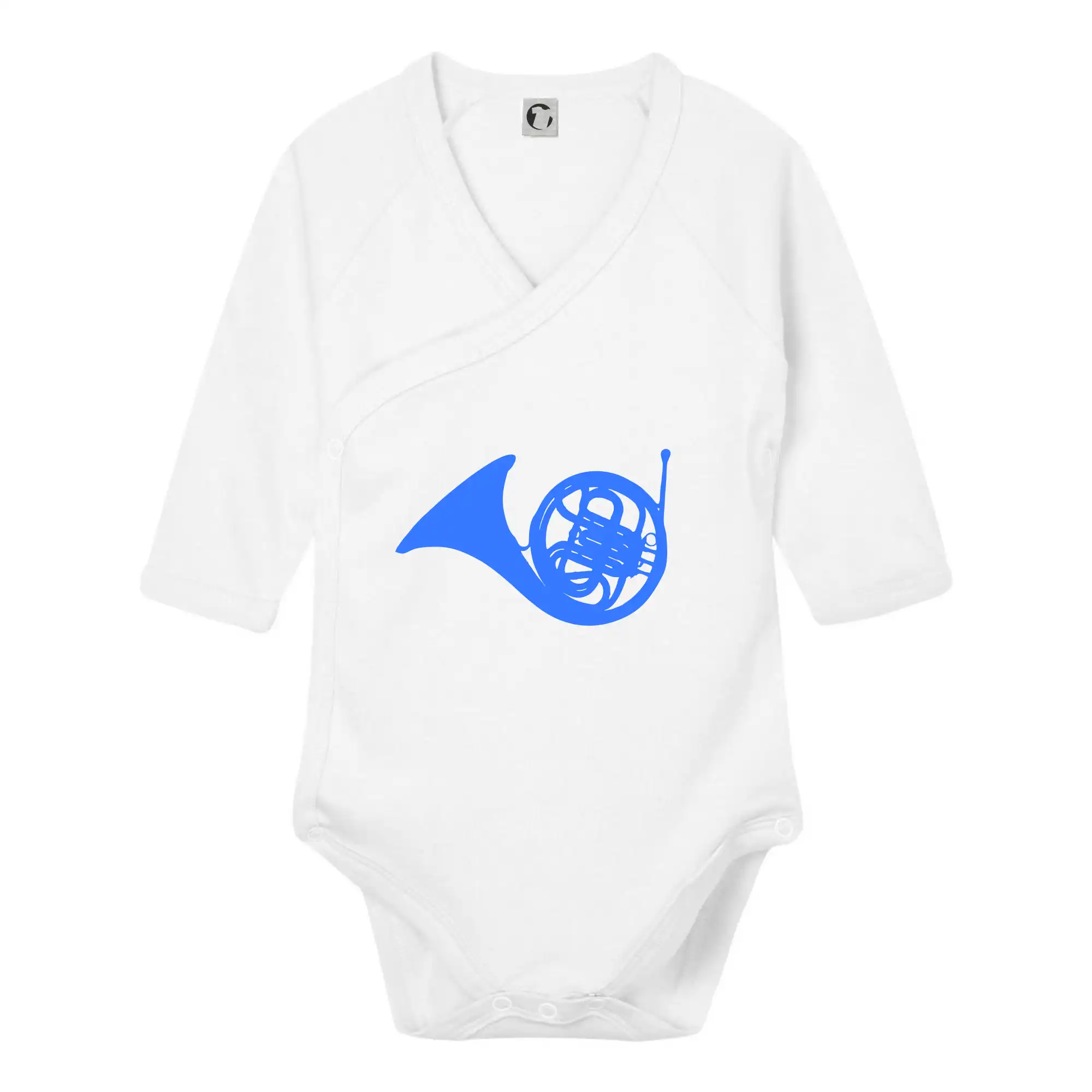Seriálové tričká - Blue French Horn - Body zavinovacie s dlhým rukávom