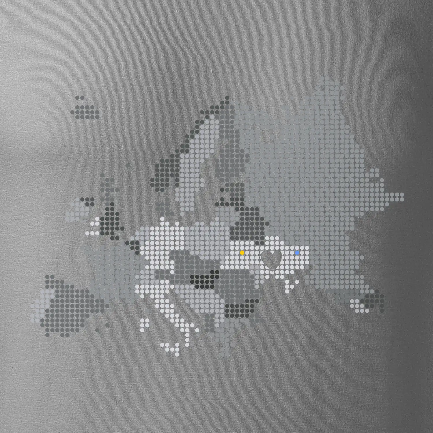 Mapa Evropy - srdce v Ukrajině