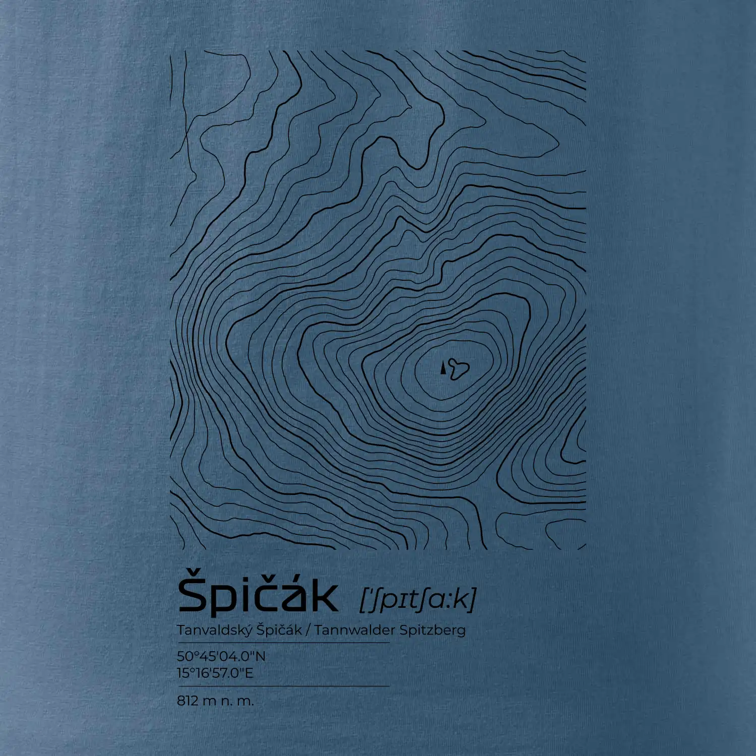 Špičák - vrstevnice v obdélníku