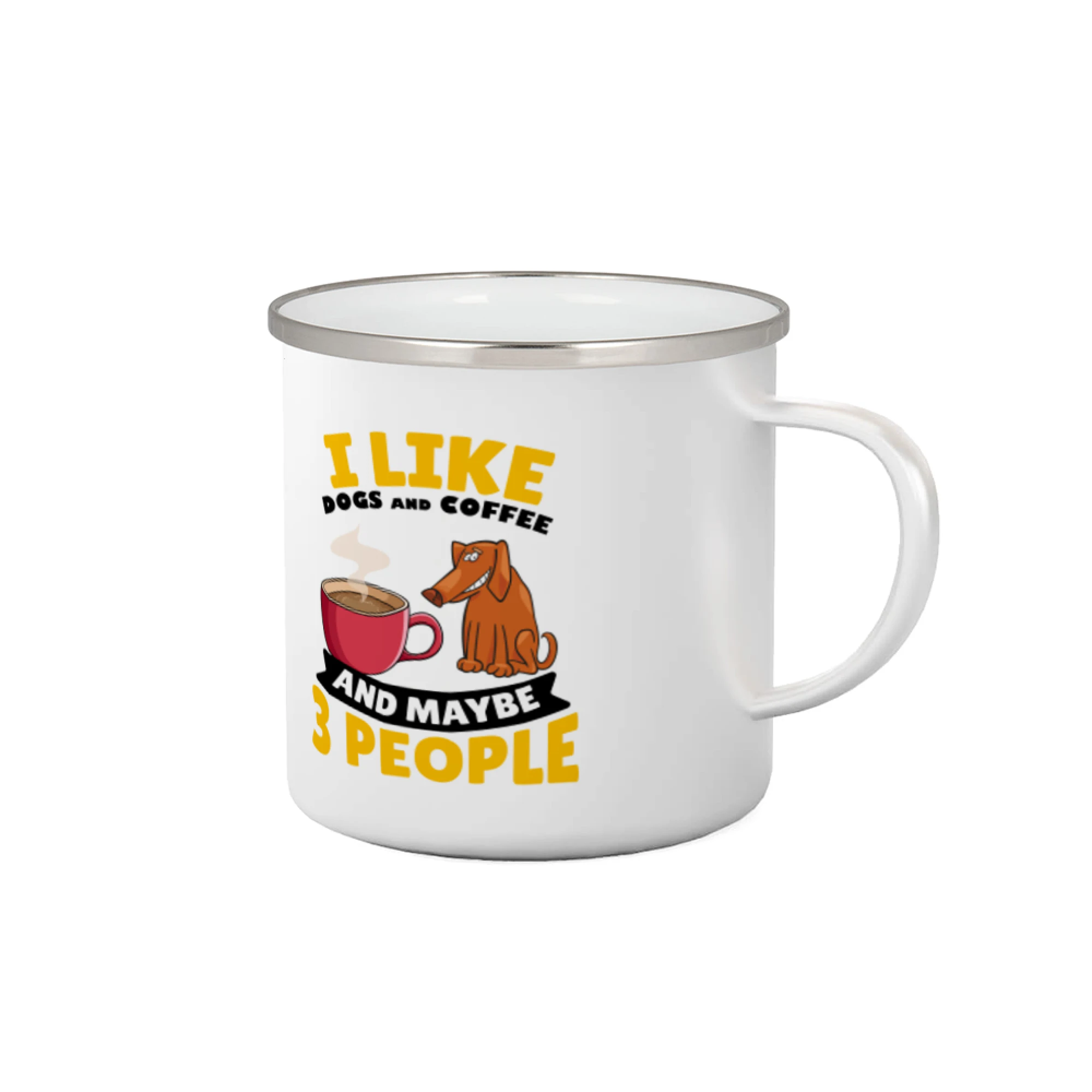 Tričká so psami - I like dogs and coffee and maybe 3 people - Plecháčik