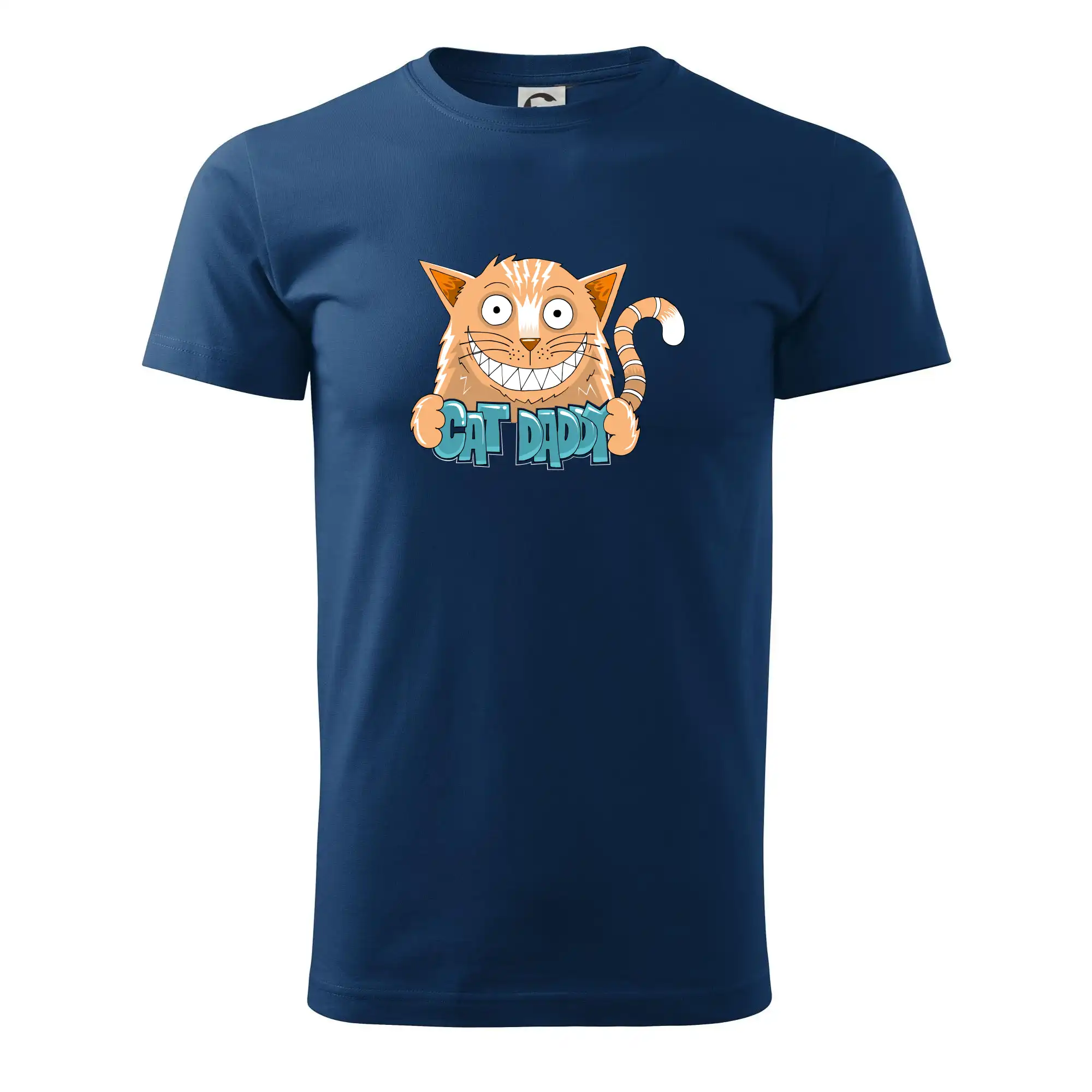 Vtipná tričká s mačkou - Cat daddy s vycenenými zubami (Pecka design) - Pánske tričko nižšej gramáže