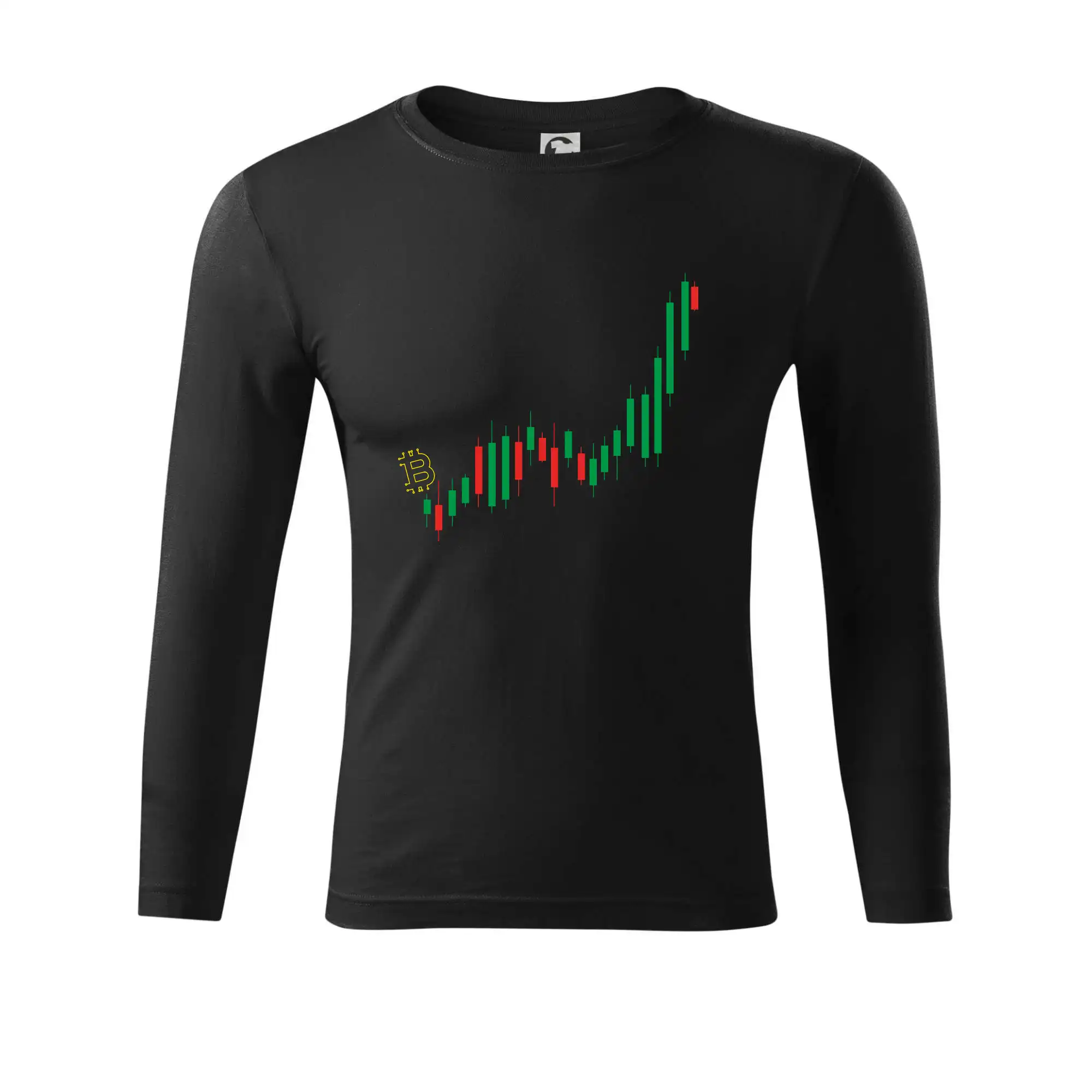 Bitcoin candle bar - Tričko Progress s dlhým rukávom
